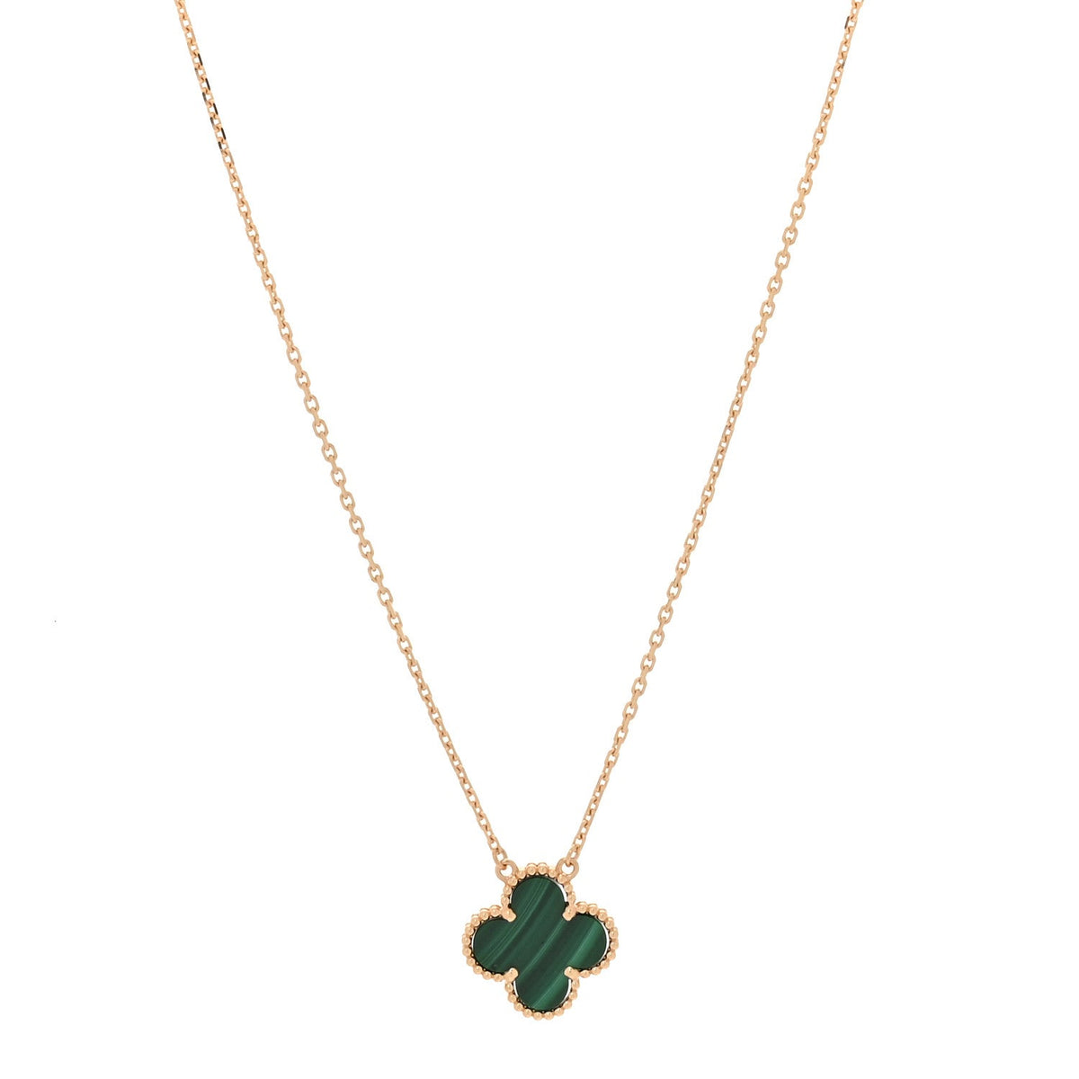 ヴァンクリーフ＆アーペル ヴィンテージアルハンブラ ペンダントネックレス マラカイト 18K イエローゴールド VAN CLEEF & ARPELS VINTAGE ALHAMBRA PENDANT NECKLACE MALACHITE 18K YELLOW GOLD