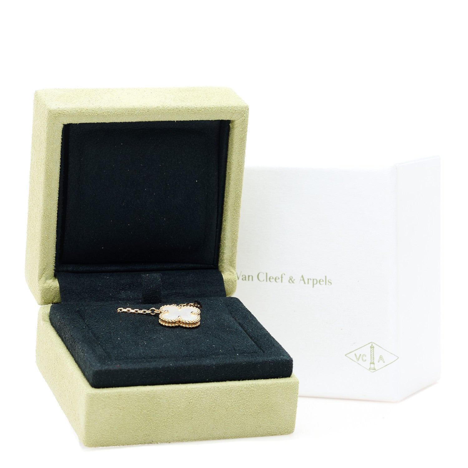 ヴァンクリーフ&アーペル 18Kイエローゴールド マザーオブパール ヴィンテージ アルハンブラ ペンダントネックレス