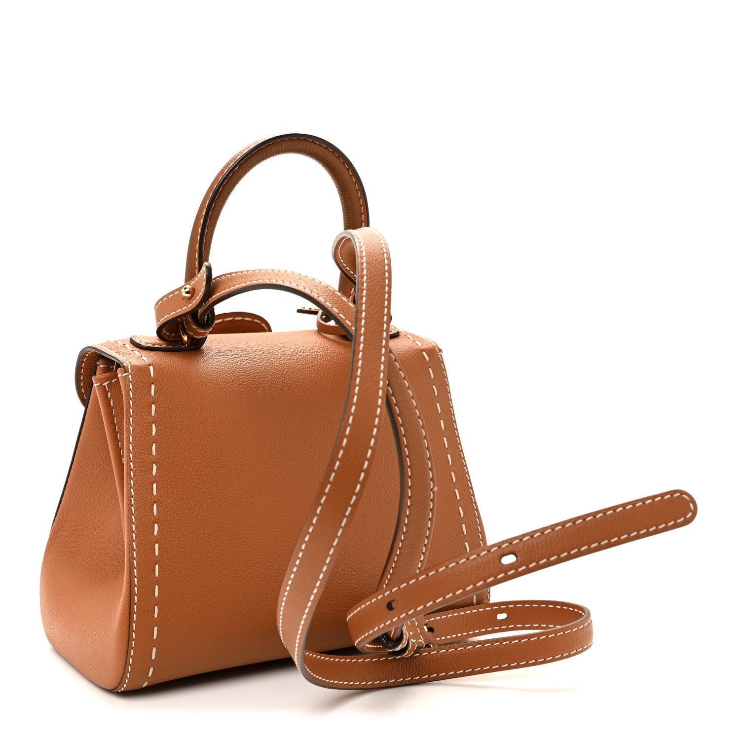 デルヴォー  サーピケ ミニ サッチェル Vegetal Ivory グレインドロデオカーフスキン ゴールド金具 DELVAUX BRILLANT MINI SURPIQUE SATCHEL VEGETAL IVORY GRAINED RODEO CALFSKIN GOLD HARDWARE
