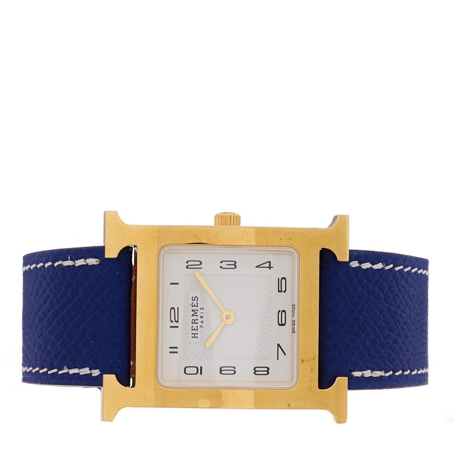 エルメス Hウォッチ 26mm ステンレス Bleu Electrique エプソン