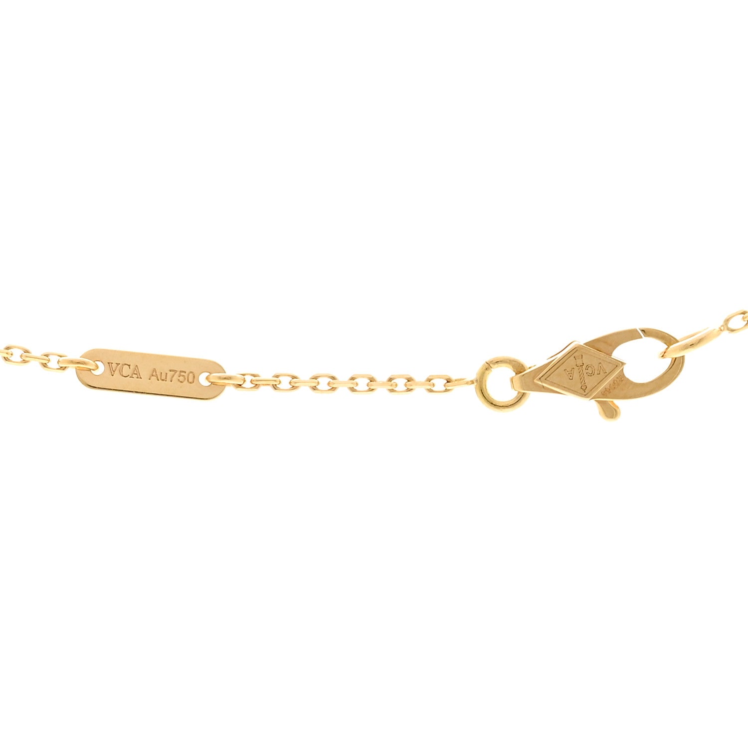 VAN CLEEF & ARPELS 18K YELLOW GOLD MOTHER-OF-PEARL SWEET ALHAMBRQA PENDANT NECKLACE