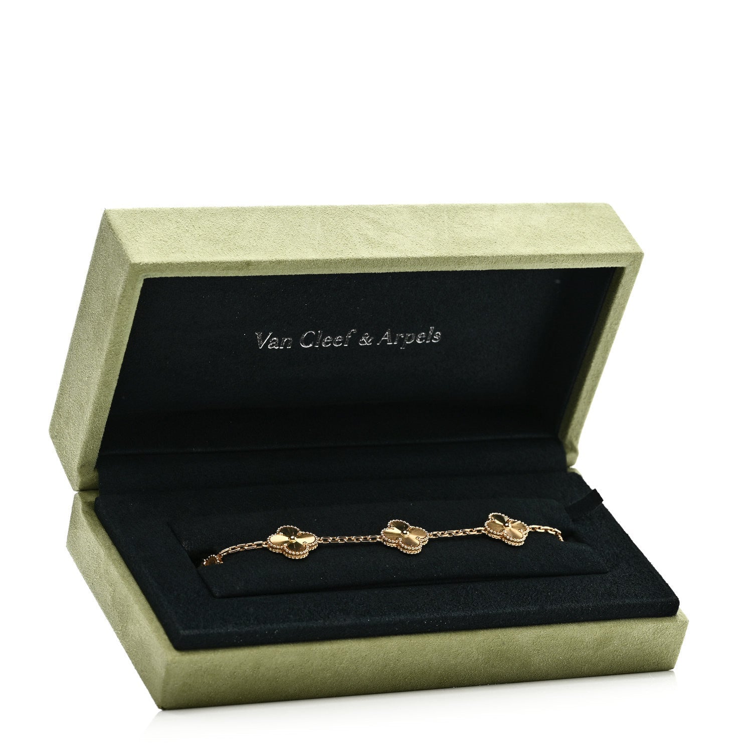 ヴァンクリーフ＆アーペル ヴィンテージアルハンブラ 5モチーフ ブレスレット ギョーシェ 18K イエローゴールド VAN CLEEF & ARPELS VINTAGE ALHAMBRA 5 MOTIFS BRACELET GUILLOCHÉ 18K YELLOW GOLD