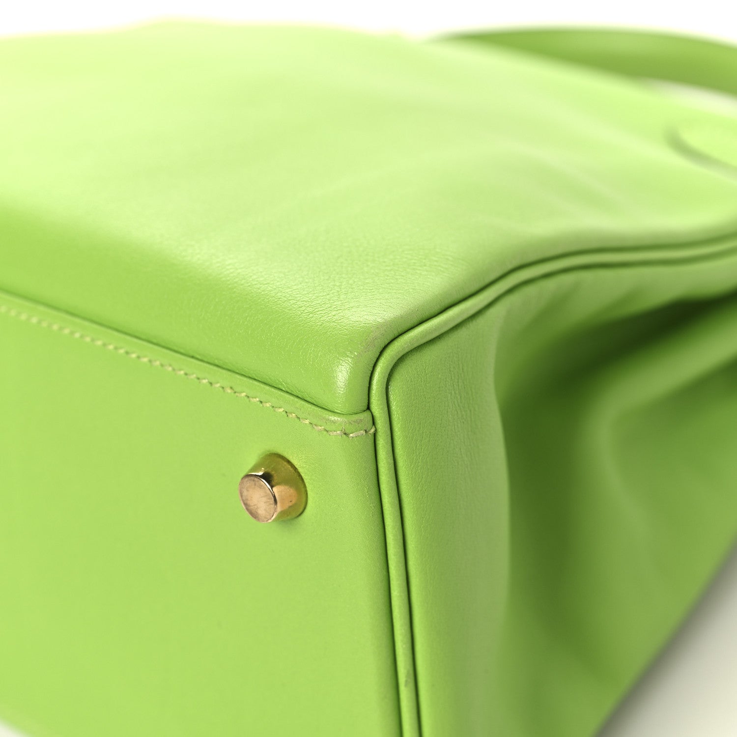 HERMES KELLY 28 RETOURNE VERT CRU VEAU GULLIVER GOLD HARDWARE