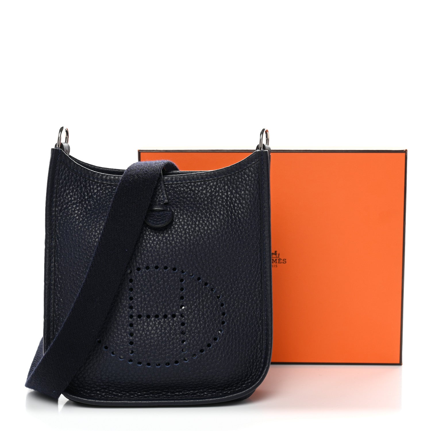 エルメス ミニエヴリン TPM Bleu Nuit トリヨンクレマンス シルバー金具 HERMES MINI EVELYNE TPM BLEU NUIT TAURILLON CLEMENCE SILVER HARDWARE