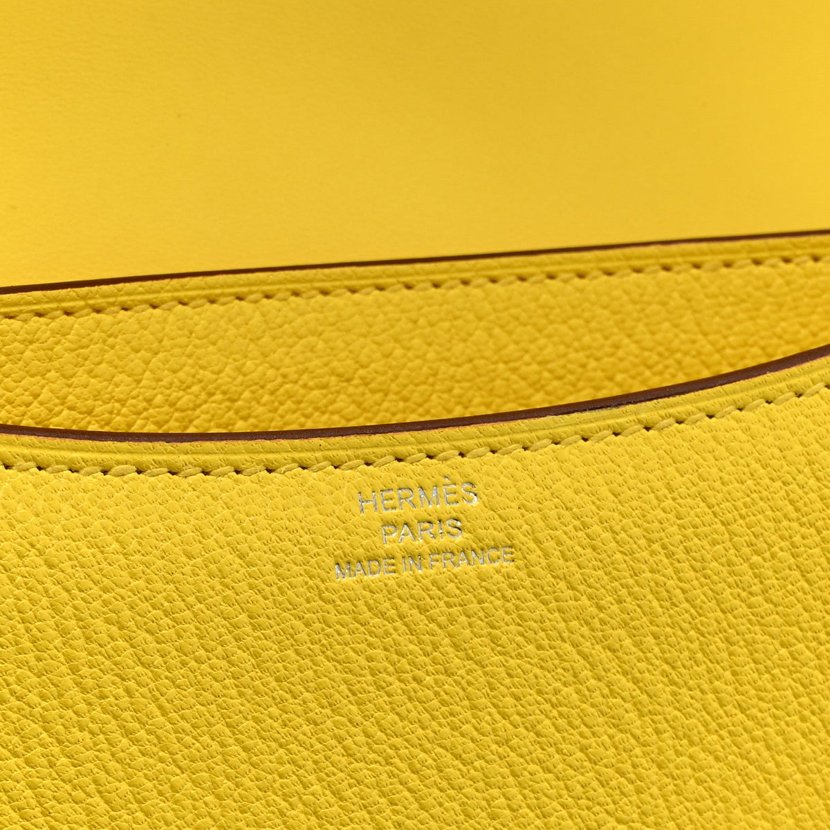 Hermès Mini Constance 18 Jaune De Naples Chèvre Mysore Silver Hardware