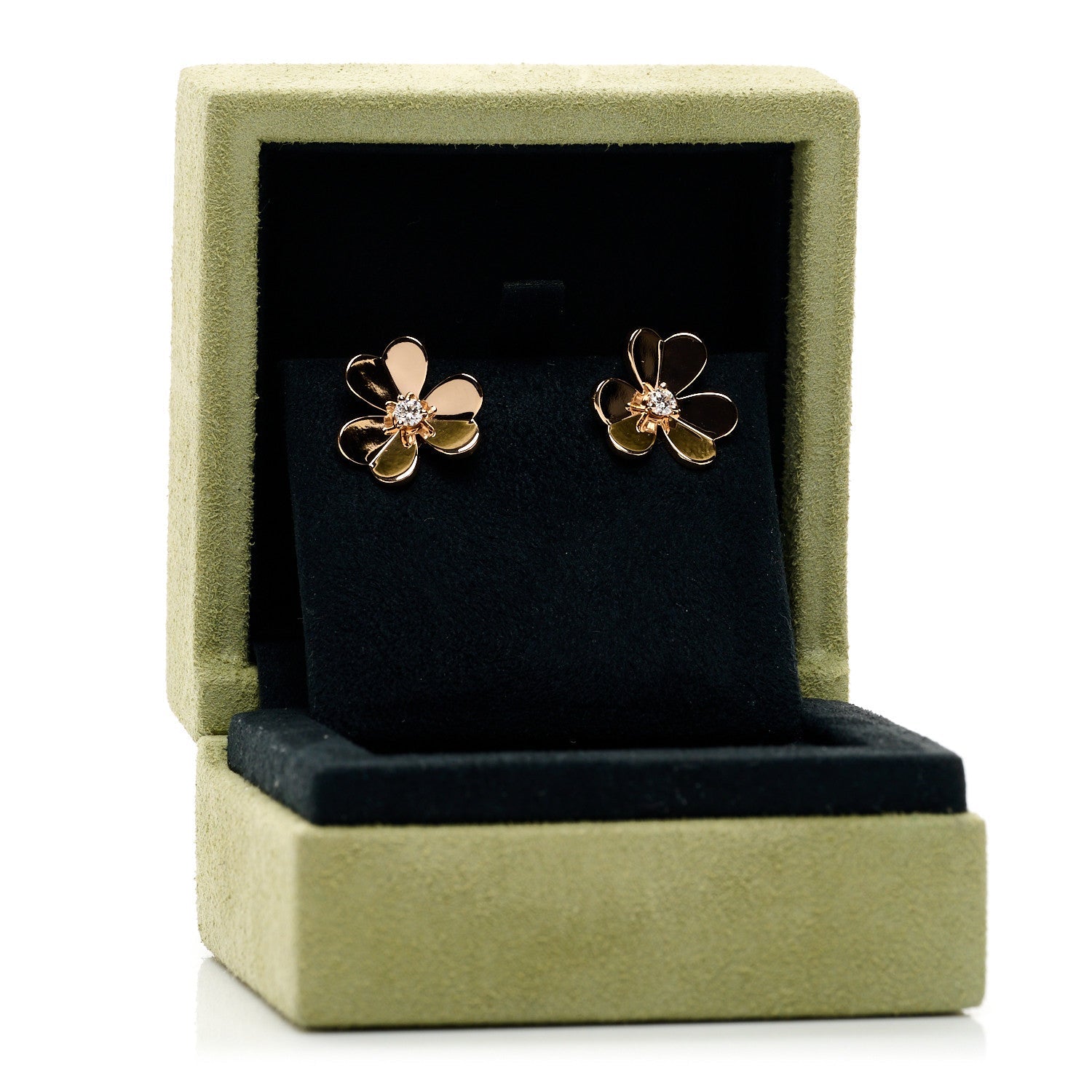 VAN CLEEF 18Kローズゴールド ダイヤモンド スモール フリヴォル ピアス