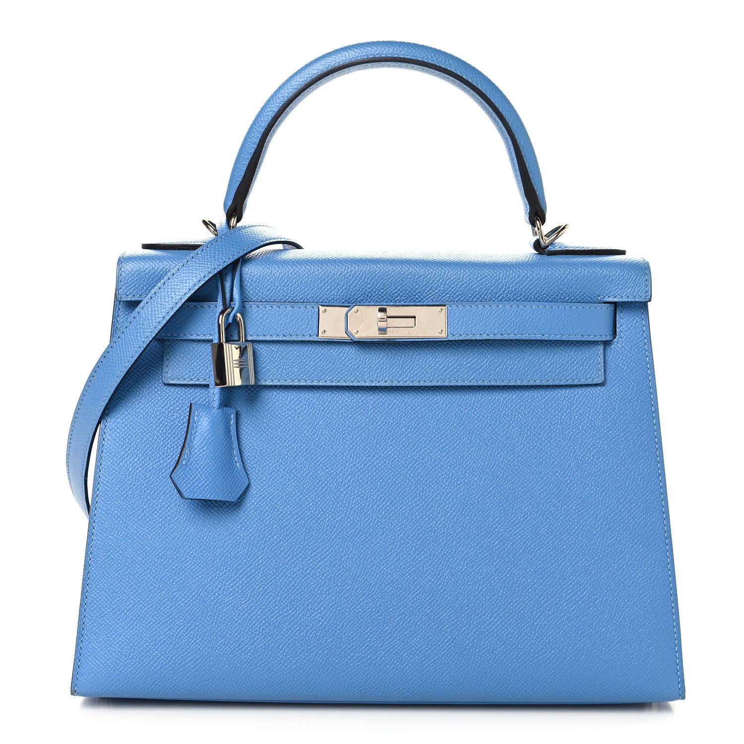 エルメス ケリー 28 外縫い Bleu Paradise エプソン シルバー金具