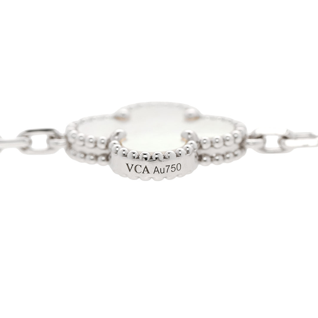 ヴァンクリーフ＆アーペル ヴィンテージアルハンブラ 10モチーフ ネックレス マザーオブパール 18K ホワイトゴールド VAN CLEEF & ARPELS VINTAGE ALHAMBRA 10 MOTIFS NECKLACE MOTHER OF PEARL 18K WHITE GOLD