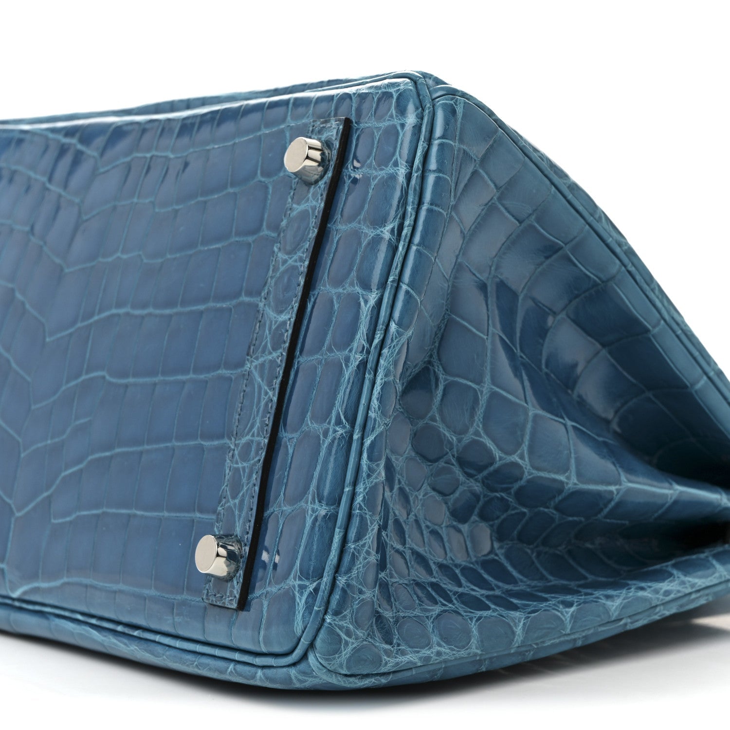 エルメス バーキン 30 Bleu Izmir Shiny Niloticus Crocodile シルバー金具 HERMES BIRKIN 30 BLEU IZMIR SHINY NILOTICUS CROCODILE SILVER HARDWARE