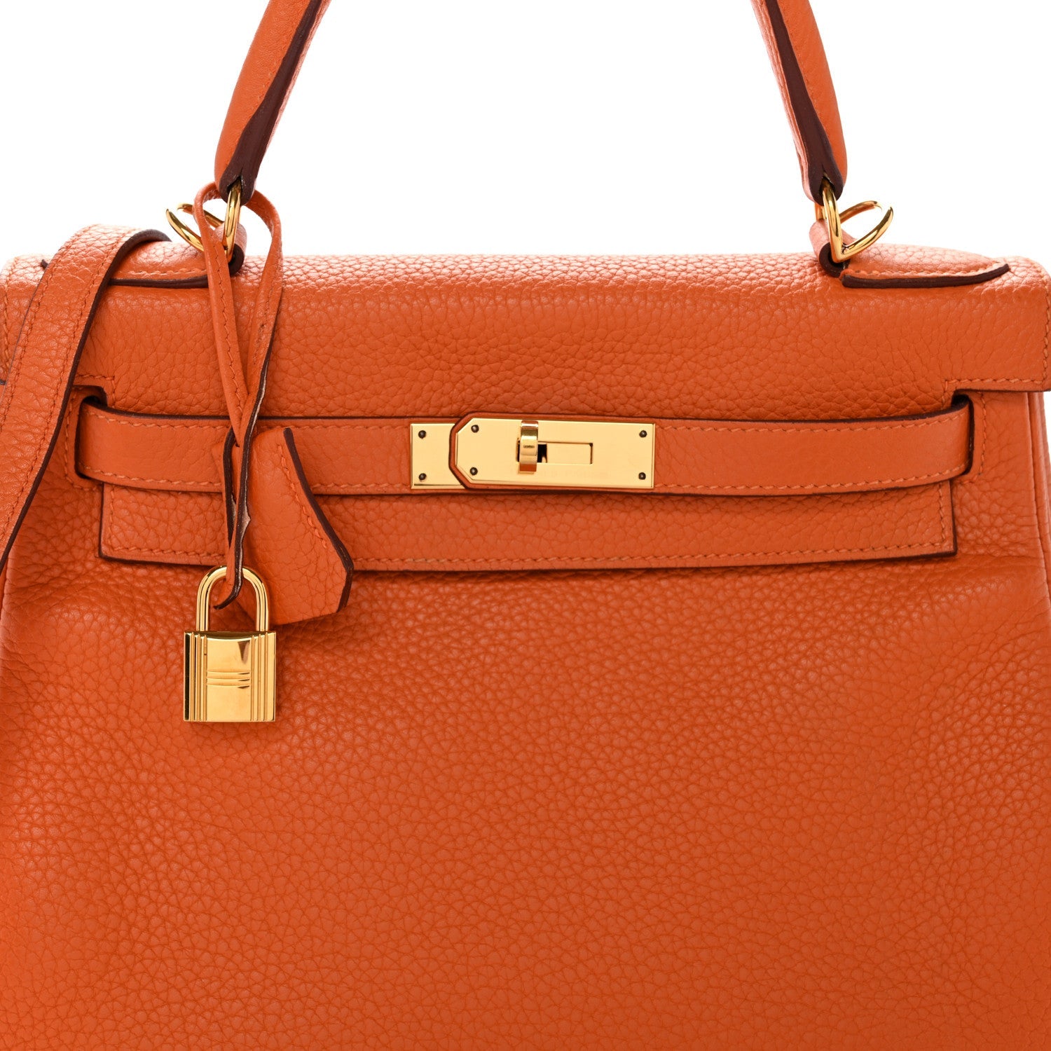 エルメス ケリー 28 内縫い Orange トリヨンクレマンス ゴールド金具 HERMES KELLY 28 RETOURNE ORANGE TAURILLON CLEMENCE GOLD HARDWARE
