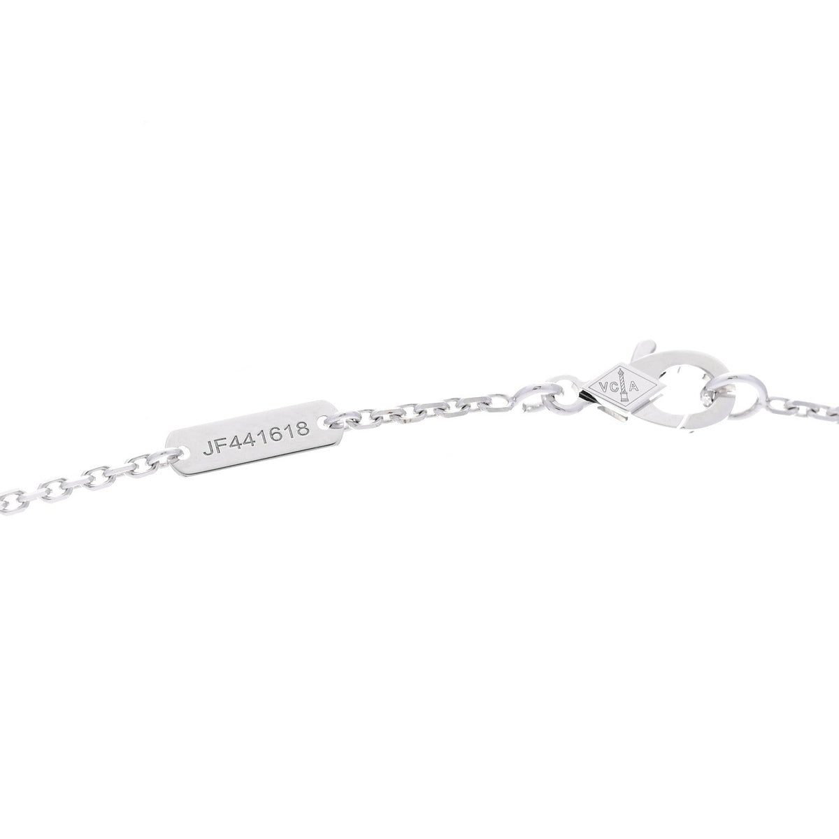 ヴァンクリーフ＆アーペル ヴィンテージアルハンブラ ペンダントネックレス カルセドニー 18K ホワイトゴールド VAN CLEEF & ARPELS VINTAGE ALHAMBRA PENDANT NECKLACE CHALCEDONY 18K WHITE GOLD