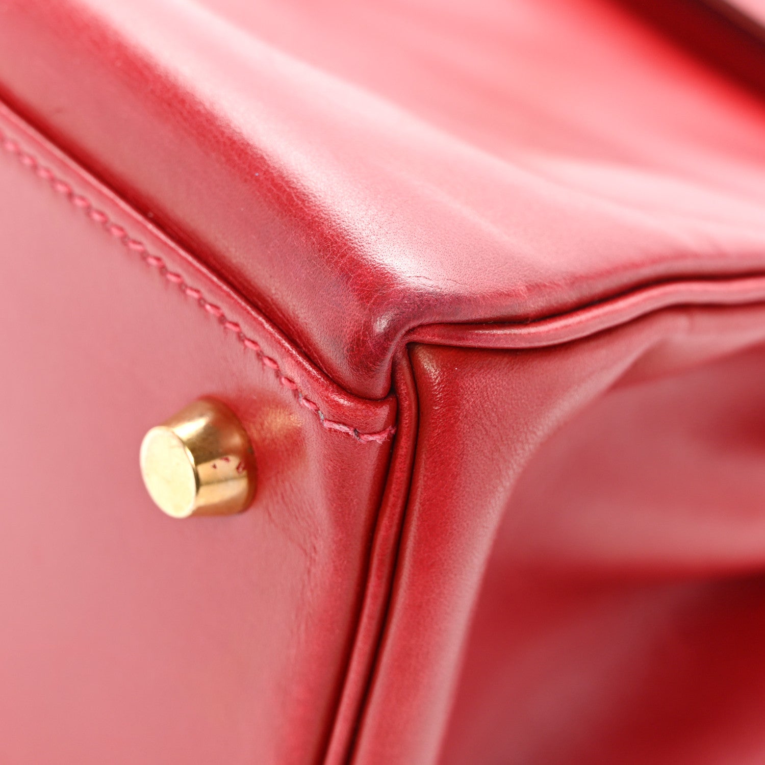 エルメス ケリー32 内縫い Rouge Casaque ボックス ゴールド金具 HERMES KELLY32 RETOURNE ROUGE CASAQUE BOX GOLD HARDWARE