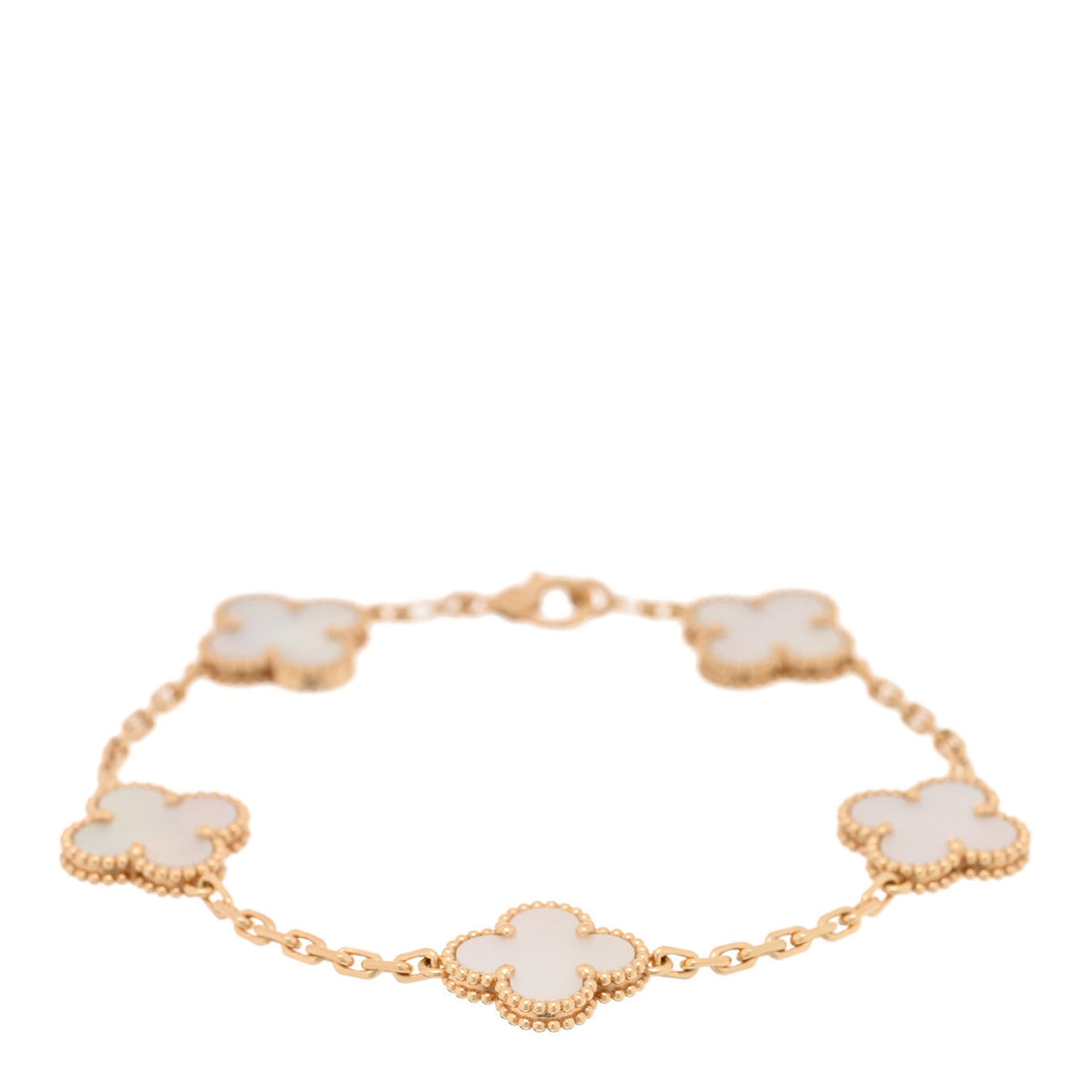 ヴァンクリーフ＆アーペル ヴィンテージアルハンブラ 5モチーフ ブレスレット マザーオブパール 18K イエローゴールド VAN CLEEF & ARPELS VINTAGE ALHAMBRA 5 MOTIFS BRACELET MOTHER OF PEARL 18K YELLOW GOLD
