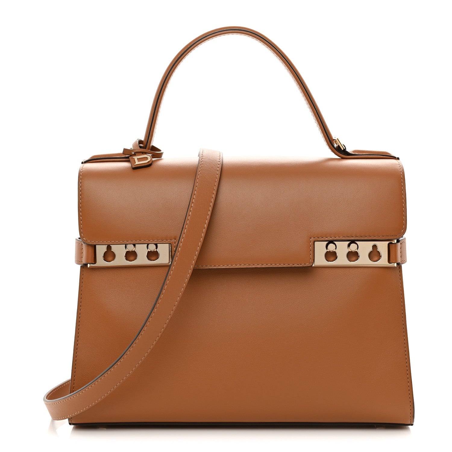 デルヴォー タンペート MM ハンドバッグ Camel カーフスキン ゴールド金具 DELVAUX TEMPETE MM HANDBAG CAMEL CALFSKIN GOLD HARDWARE