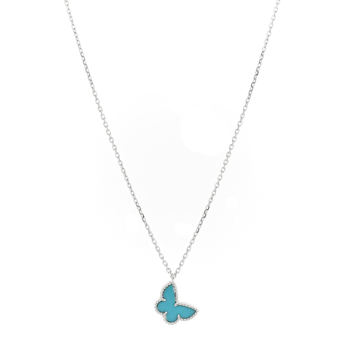 ヴァンクリーフ＆アーペル スウィートアルハンブラ ペンダントネックレス ターコイズ 18K ホワイトゴールド VAN CLEEF & ARPELS SWEET ALHAMBRA PENDANT NECKLACE TURQUOISE 18K WHITE GOLD