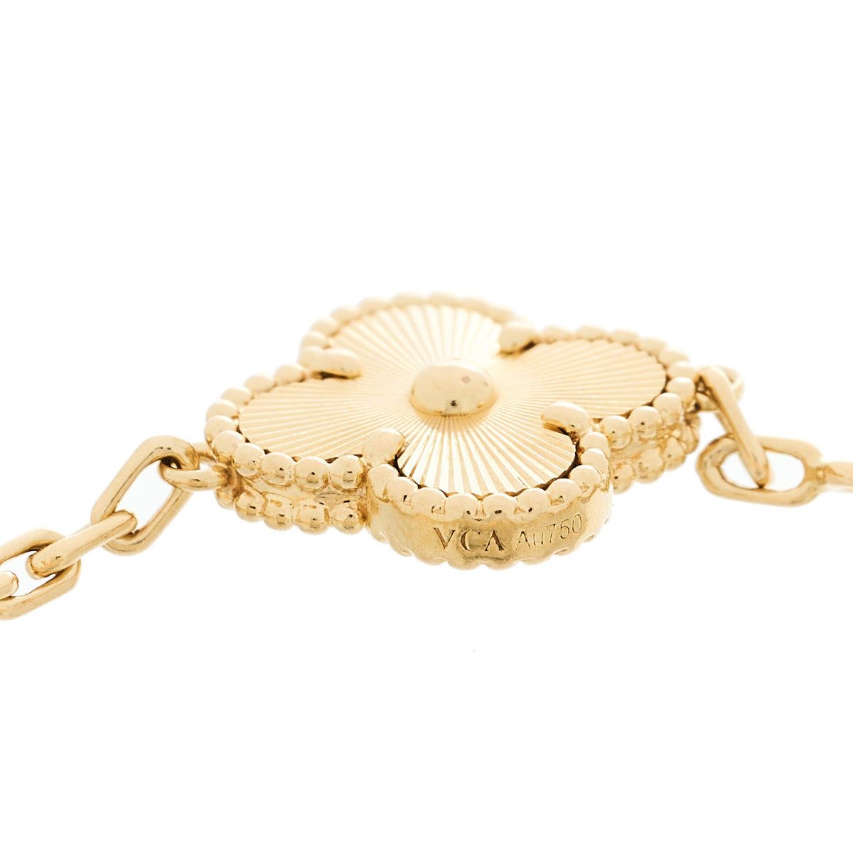 ヴァンクリーフ＆アーペル ヴィンテージアルハンブラ 5モチーフ ブレスレット ギョーシェ 18K イエローゴールド VAN CLEEF & ARPELS VINTAGE ALHAMBRA 5 MOTIFS BRACELET GUILLOCHÉ 18K YELLOW GOLD