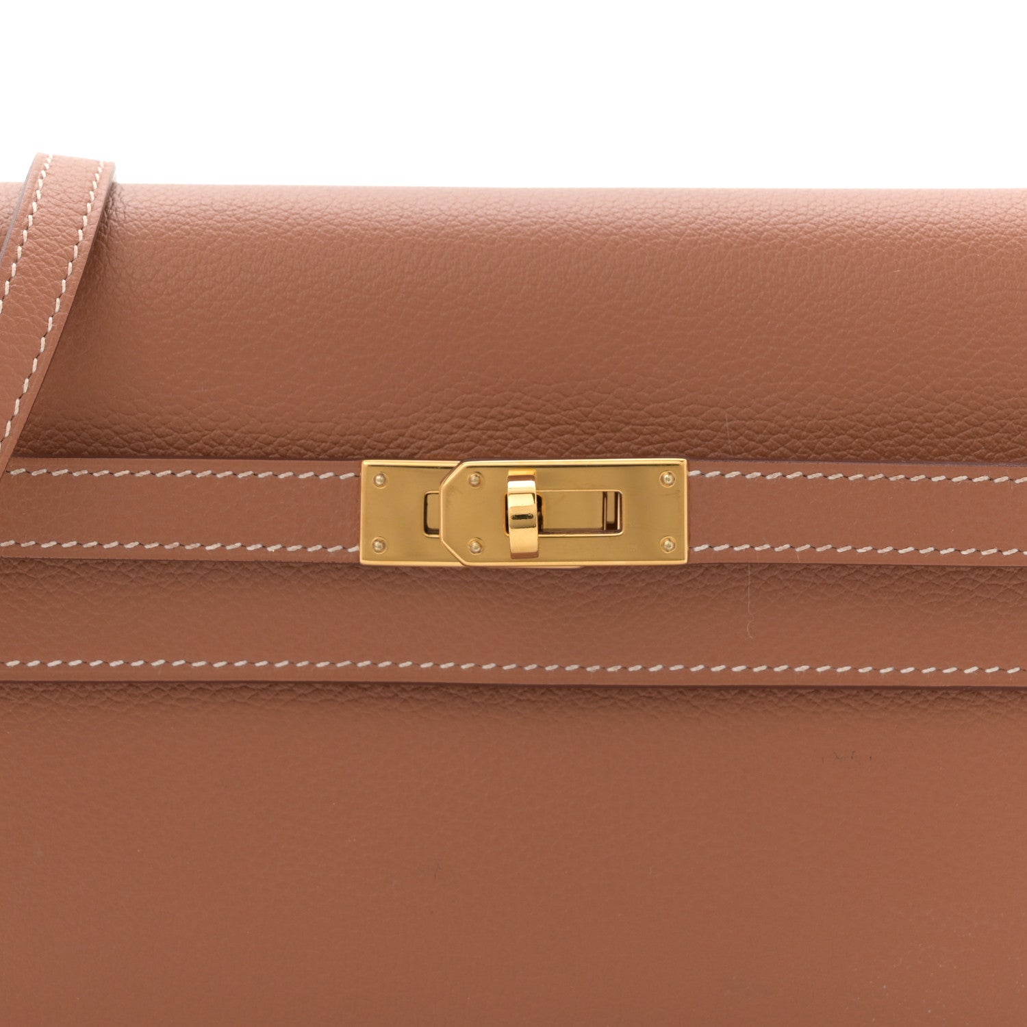 HERMES KELLY TO GO WALLET GOLD EVERCOLOR SILVER HARDWARE