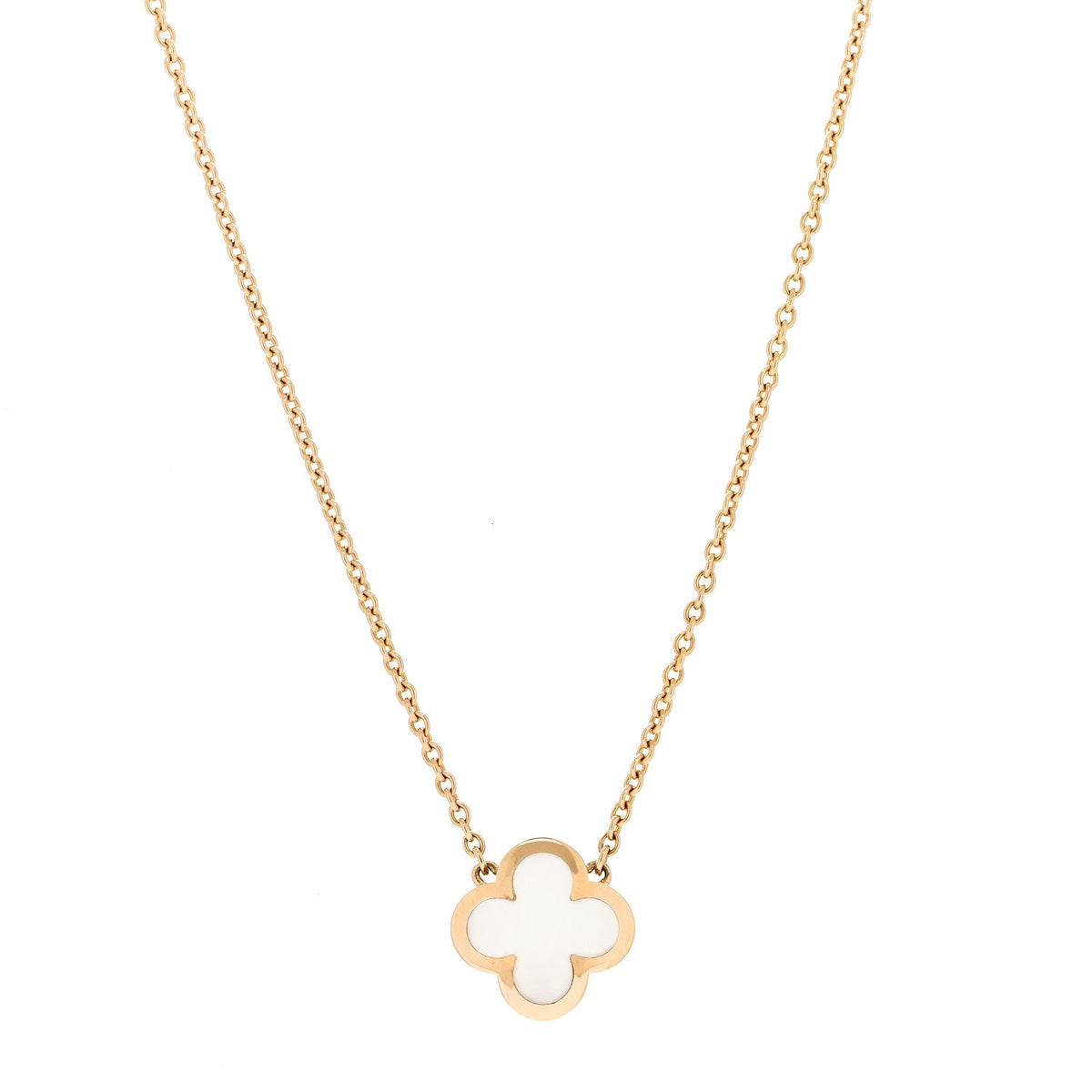 Van Cleef & Arpels Pure Alhambra Pendant Necklace Mother-of-Pearl 18K Yellow Gold