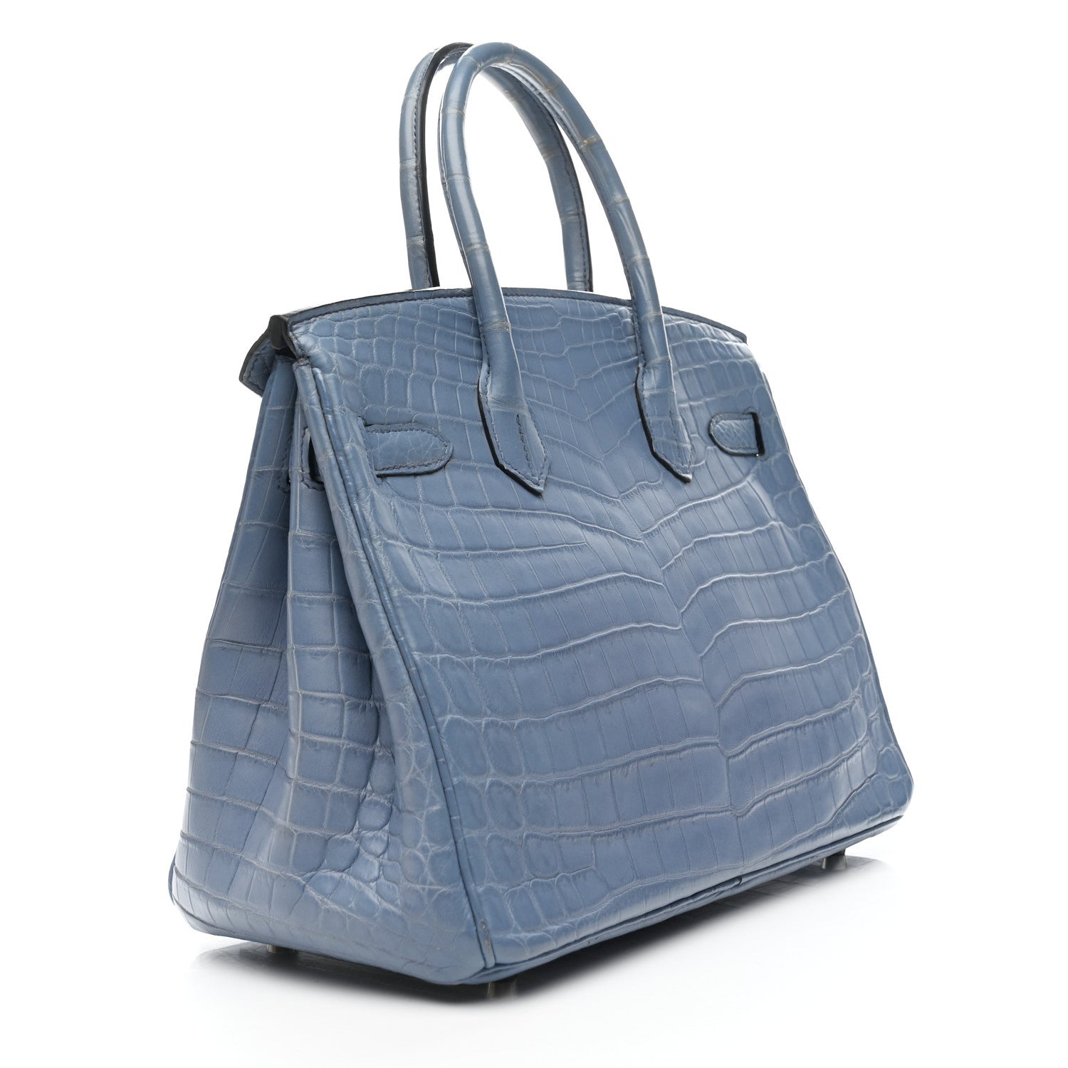 Hermes Birkin 30 Bleu Brighton Matte Porosus Crocodile Silver Hardware HERMES BIRKIN 30 BLEU BRIGHTON SILVER HARDWARE