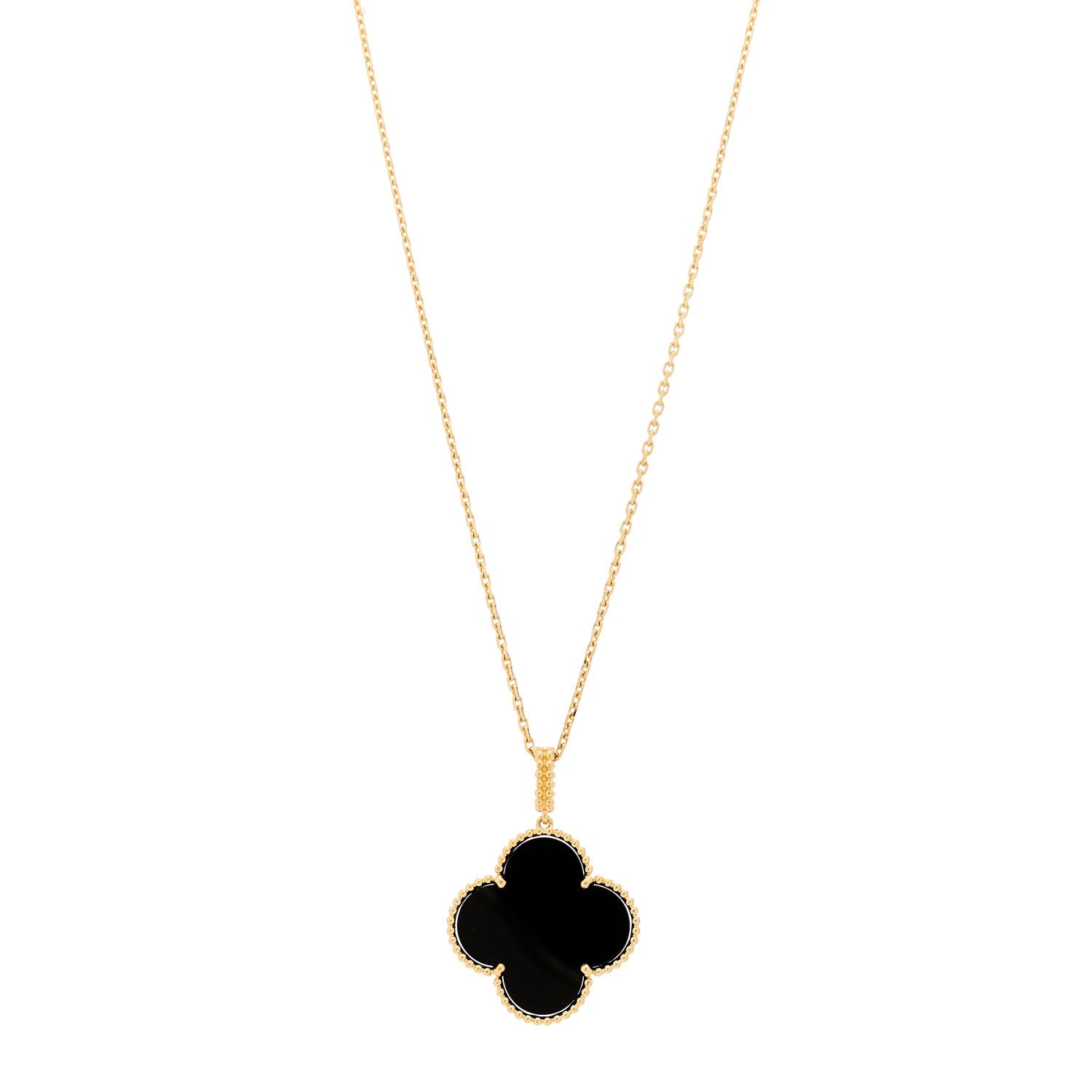 ヴァンクリーフ＆アーペル マジックアルハンブラ ペンダントネックレス ブラックオニキス 18K イエローゴールド VAN CLEEF & ARPELS MAGIC ALHAMBRA PENDANT NECKLACE BLACK ONYX 18K YELLOW GOLD