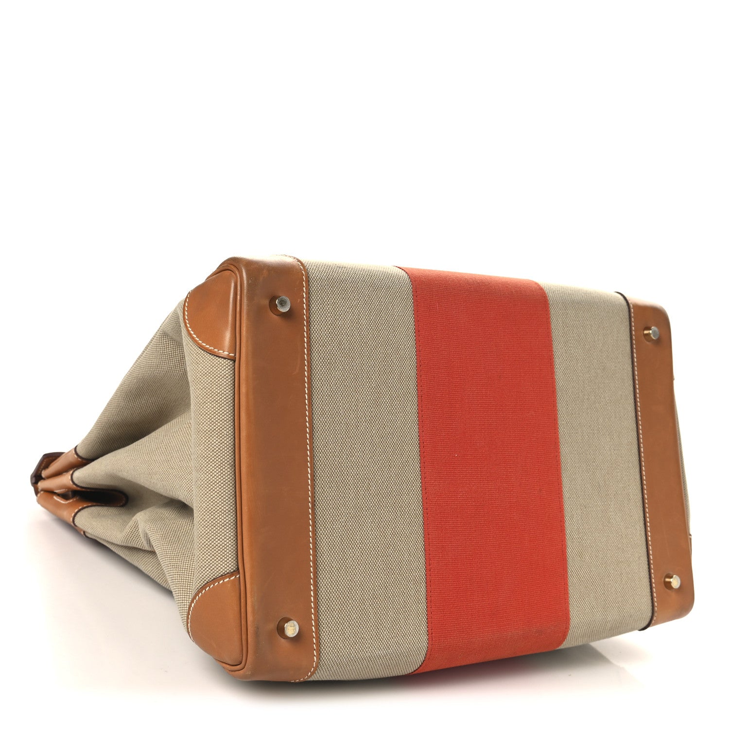 HERMES BIRKIN 40 FAUVE PAPRIKA BARENIA TOILE GOLD HARDWARE