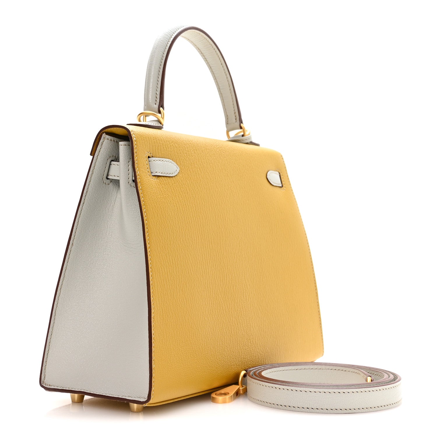 エルメス ケリー 25 HSS パーソナルオーダー 外縫い Jaune Ambre Bleu Glacier シェーブルミゾール シャンパンゴールド金具 HERMES KELLY 25 HSS PERSONAL ORDER SELLIER JAUNE AMBRE BLEU GLACIER CHEVRE MYSORE BRUSHED GOLD HARDWARE