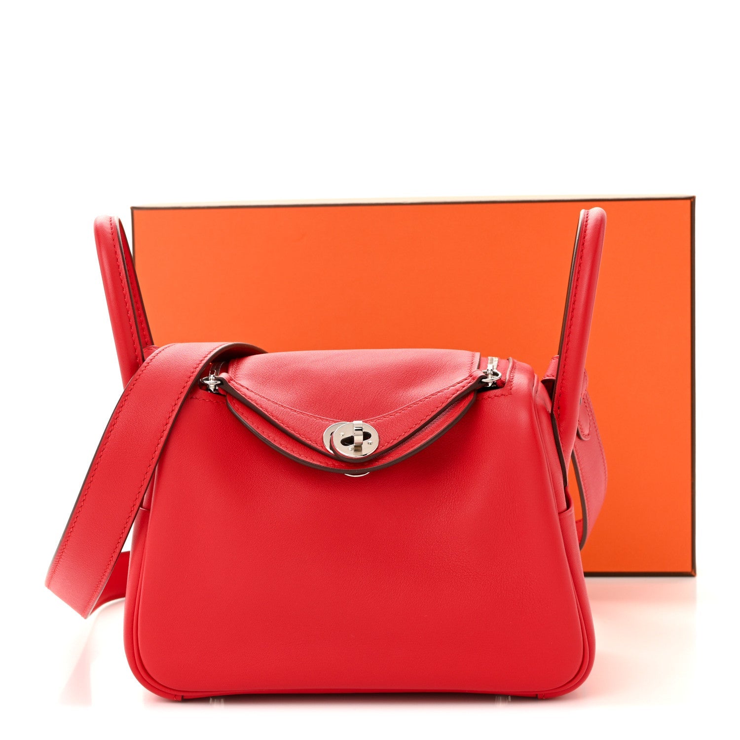 エルメス ミニリンディ 20 Rouge De Coeur スイフト シルバー金具 HERMES MINI LINDY 20 ROUGE DE COEUR SWIFT SILVER HARDWARE