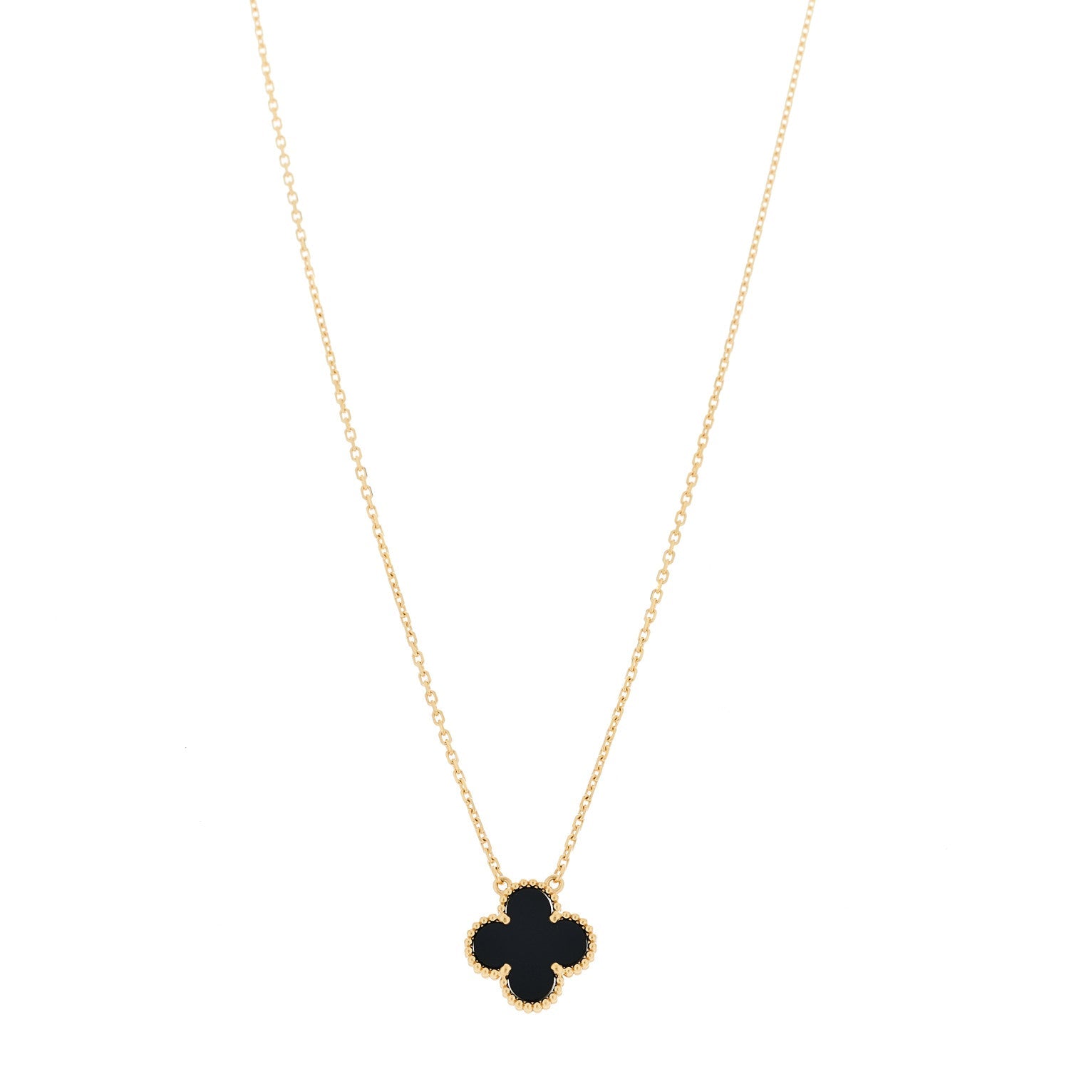 ヴァンクリーフ＆アーペル ヴィンテージアルハンブラ ペンダントネックレス ブラックオニキス 18K イエローゴールド VAN CLEEF & ARPELS VINTAGE ALHAMBRA PENDANT NECKLACE BLACK ONYX 18K YELLOW GOLD
