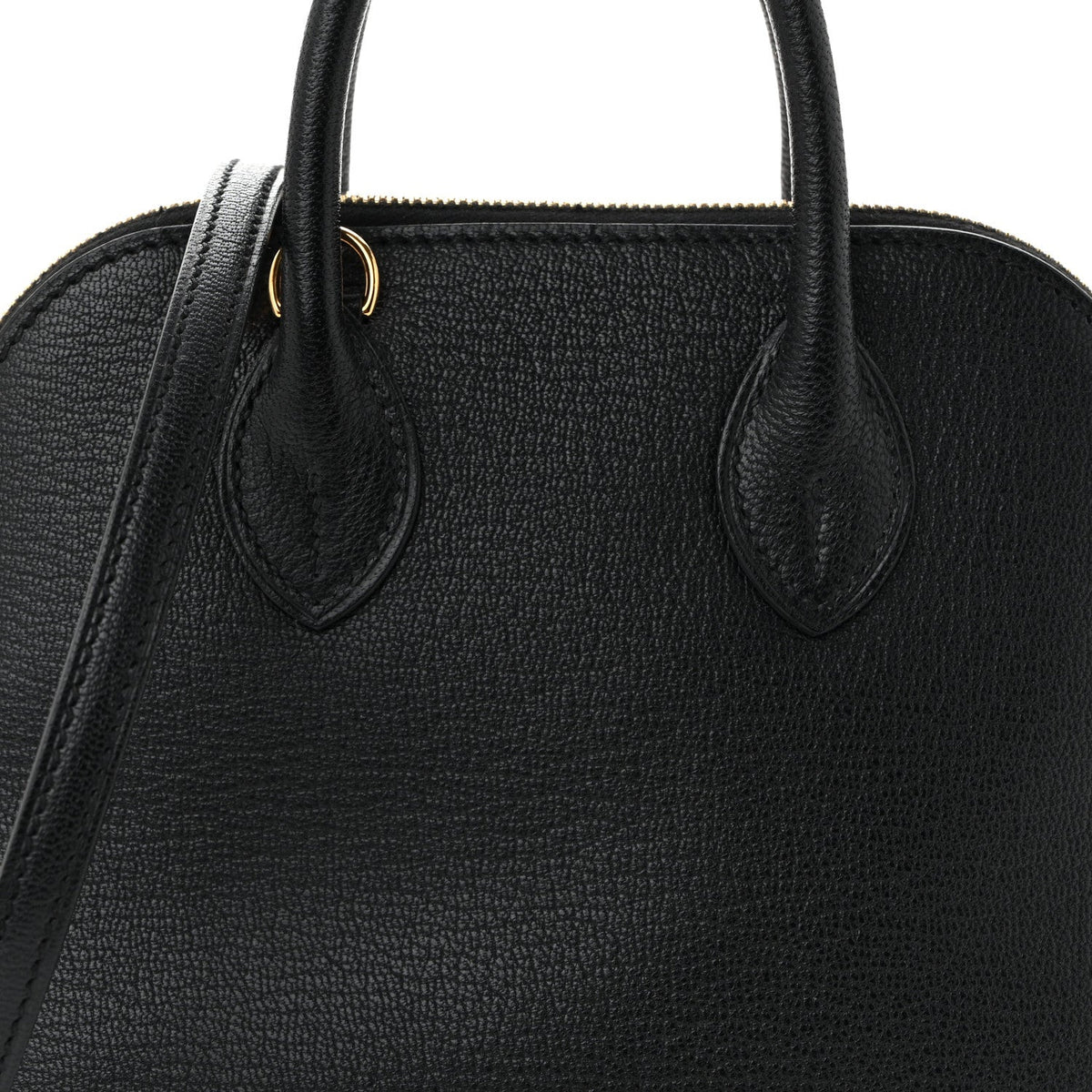 Hermès Mini Bolide 1923 Black Chèvre Mysore Gold Hardware