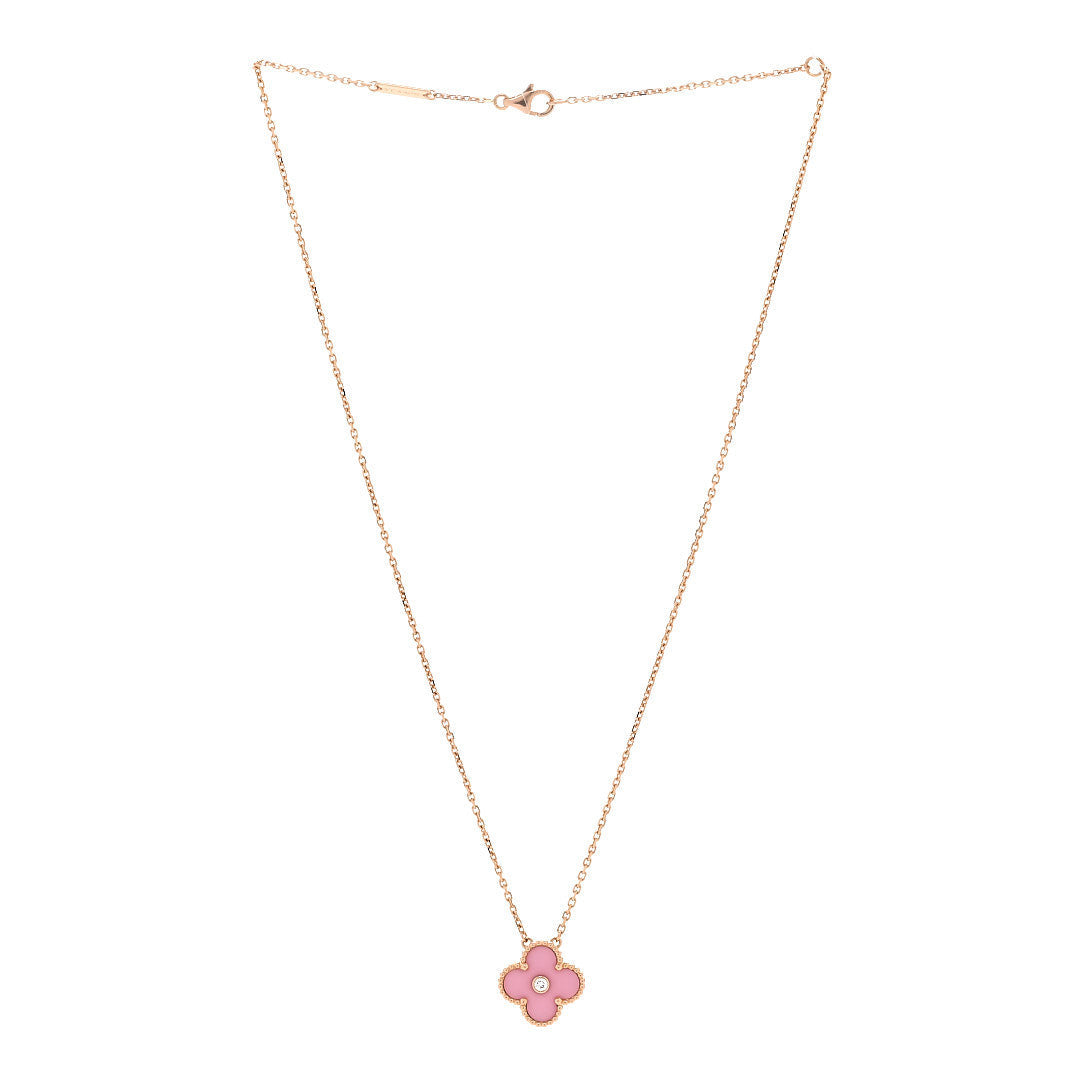 ヴァンクリーフ＆アーペル ヴィンテージアルハンブラ ペンダントネックレス ダイヤモンド 18K ローズゴールド VAN CLEEF & ARPELS VINTAGE ALHAMBRA PENDANT NECKLACE DIAMOND 18K ROSE GOLD