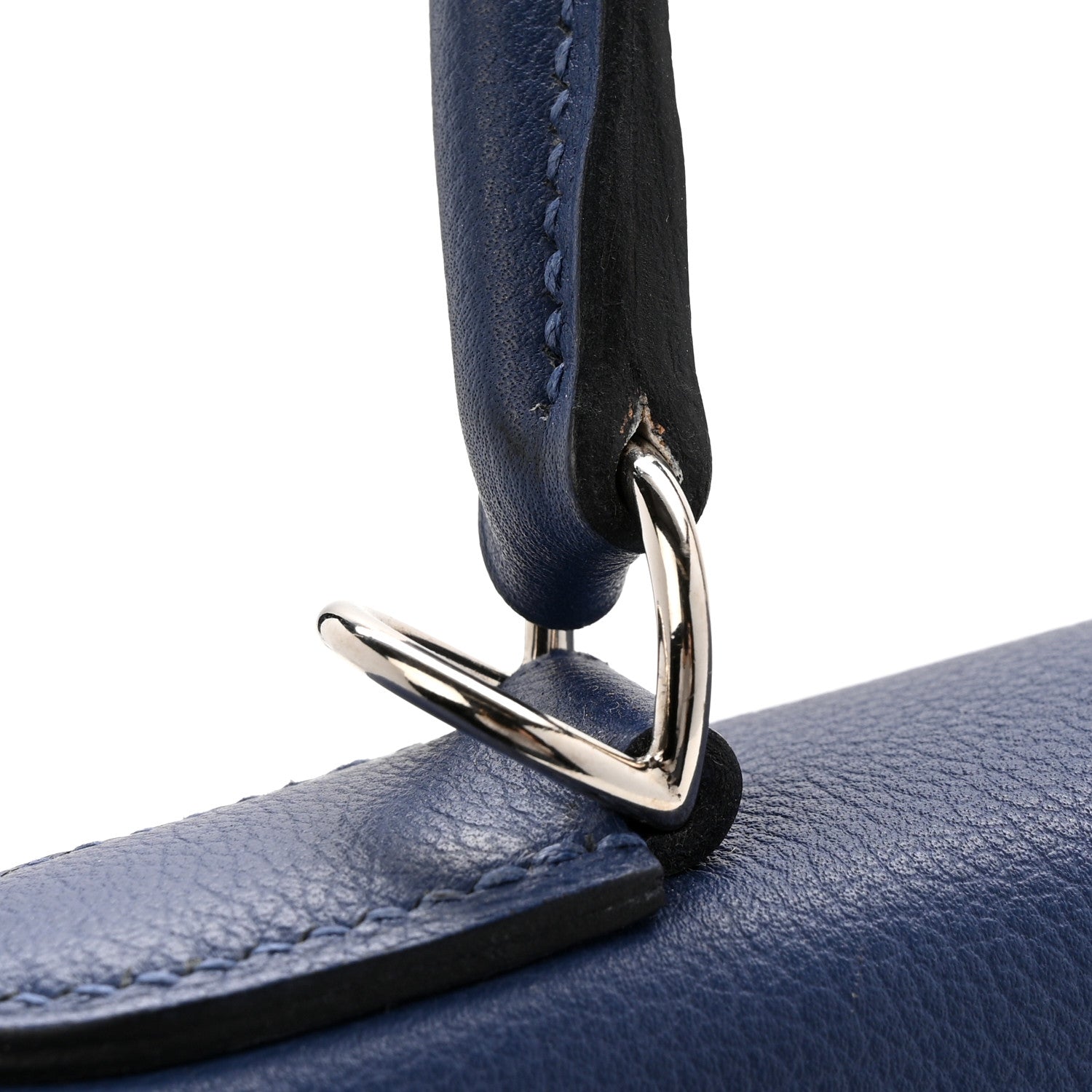 HERMES KELLY 28 RETOURNE VERSO BLEU BRIGHTON CAPUCINE EVERCOLOR SILVER HARDWARE