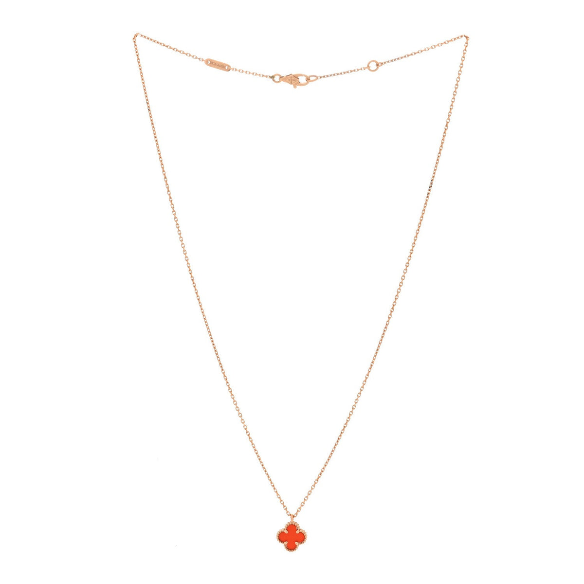 ヴァンクリーフ＆アーペル スウィートアルハンブラ ペンダントネックレス カーネリアン 18K ローズゴールド VAN CLEEF & ARPELS SWEET ALHAMBRA PENDANT NECKLACE CARNELIAN 18K ROSE GOLD