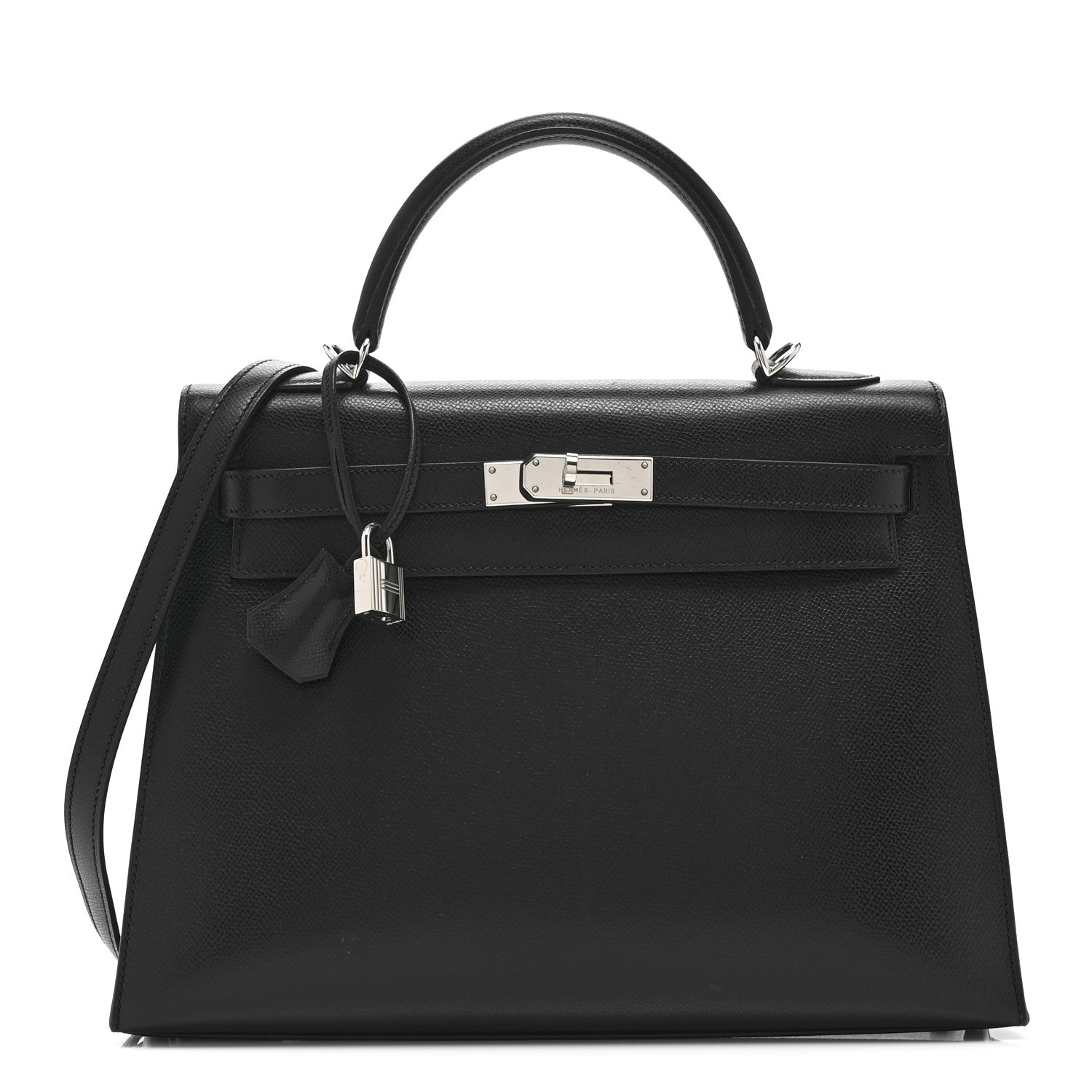 エルメス ケリー 32 外縫い Black クシュベル シルバー金具 HERMES