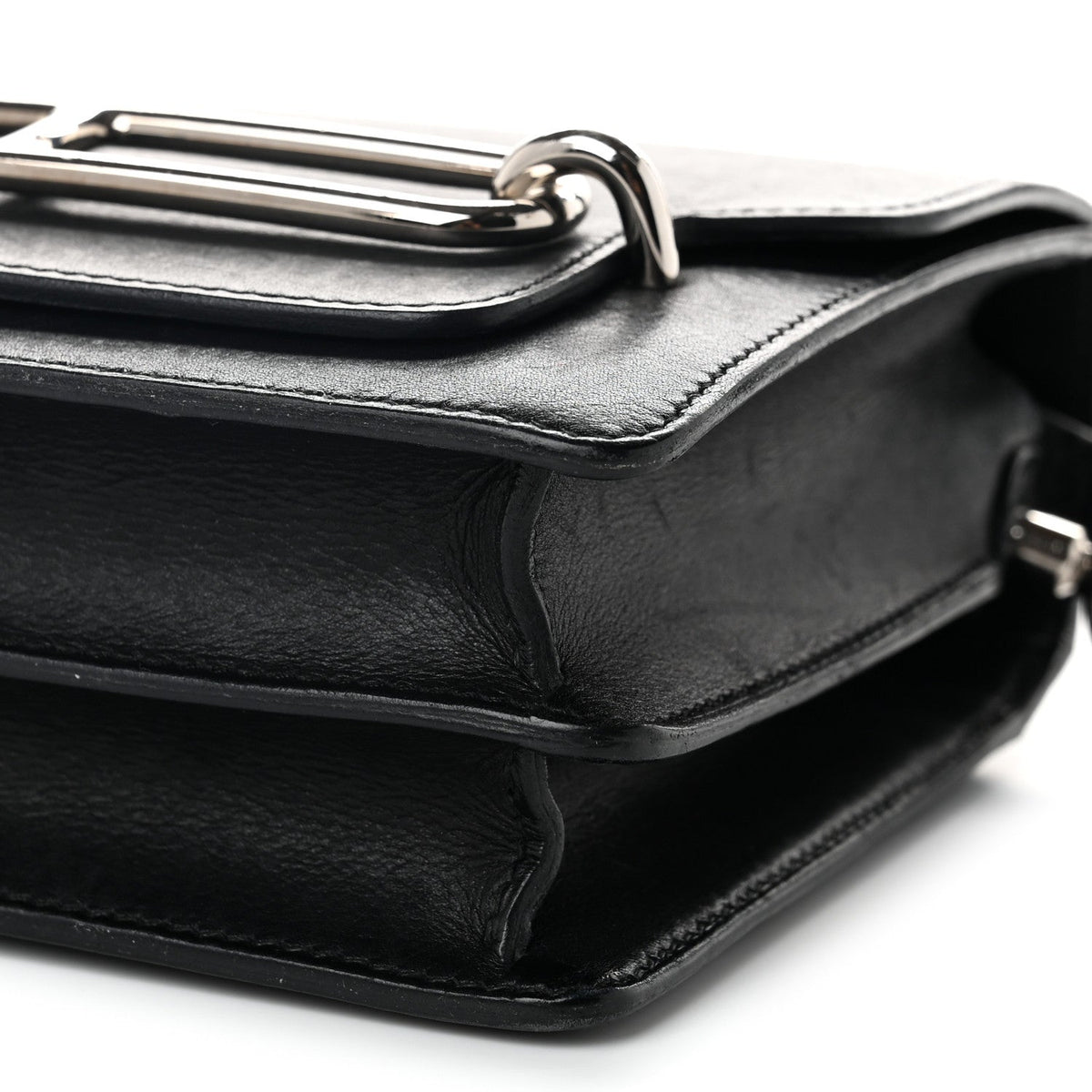 エルメス ミニルリ Black エバーグレイン シルバー金具 HERMES ROULIS BLACK EVERGRAIN SILVER HARDWARE