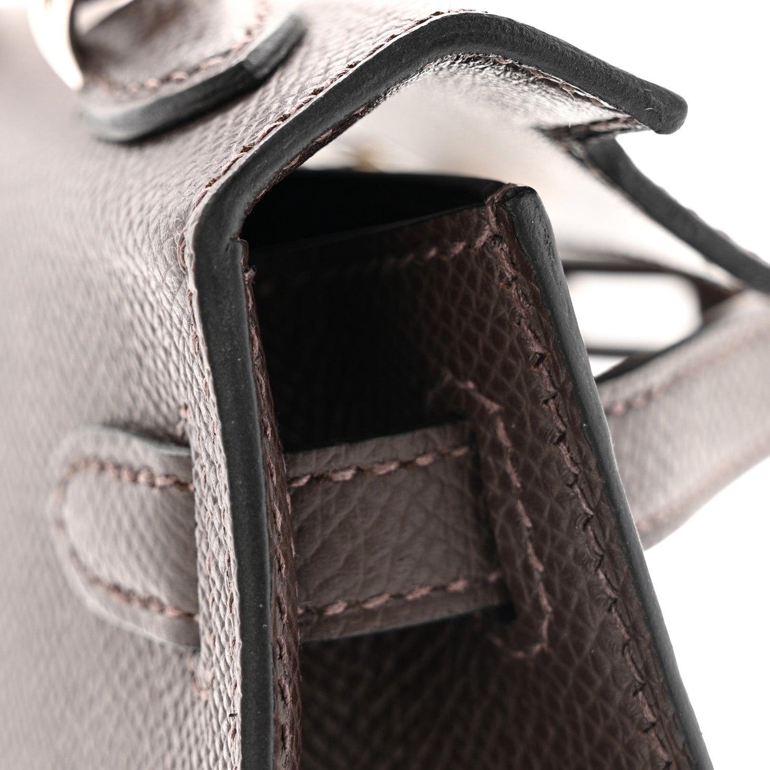 エルメス ミニケリー 20 外縫い Ebene エプソン エレクトラム金具 ゴールド金具/シルバー金具 HERMES MINI KELLY 20 SELLIER EBENE EPSOM