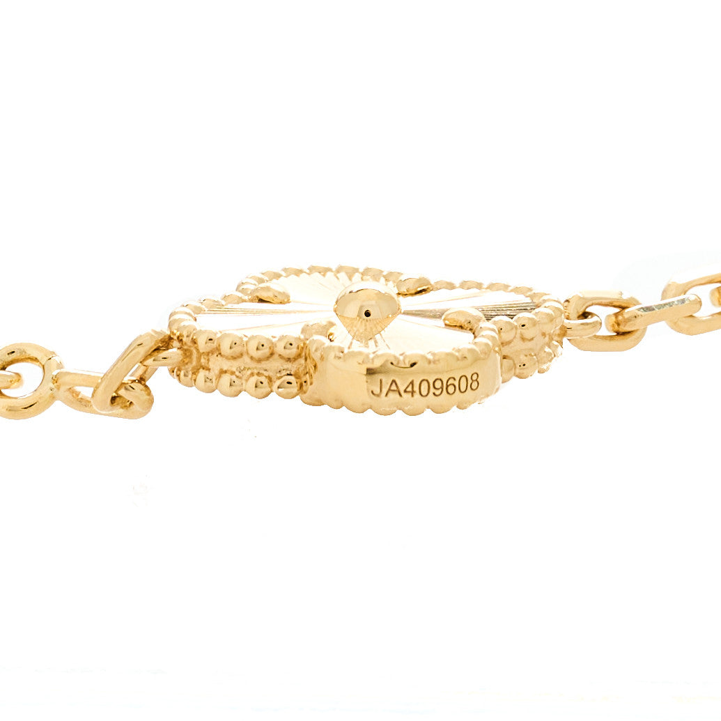 ヴァンクリーフ＆アーペル ヴィンテージアルハンブラ 10モチーフ ネックレス ギョーシェ 18K イエローゴールド VAN CLEEF & ARPELS VINTAGE ALHAMBRA 10 MOTIFS NECKLACE GUILLOCHÉ 18K YELLOW GOLD