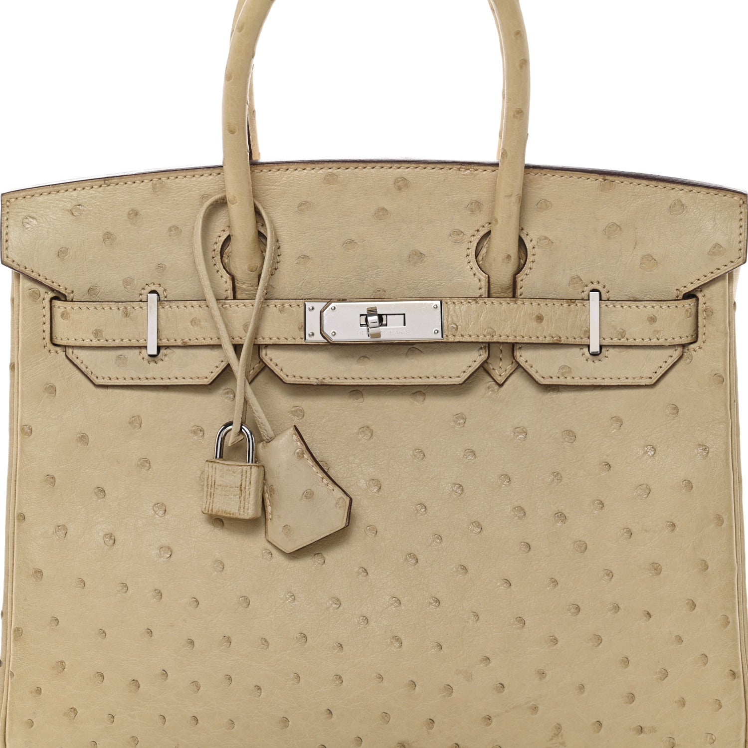 HERMES BIRKIN 30 PARCHEMIN OSTRICH SILVER HARDWARE
