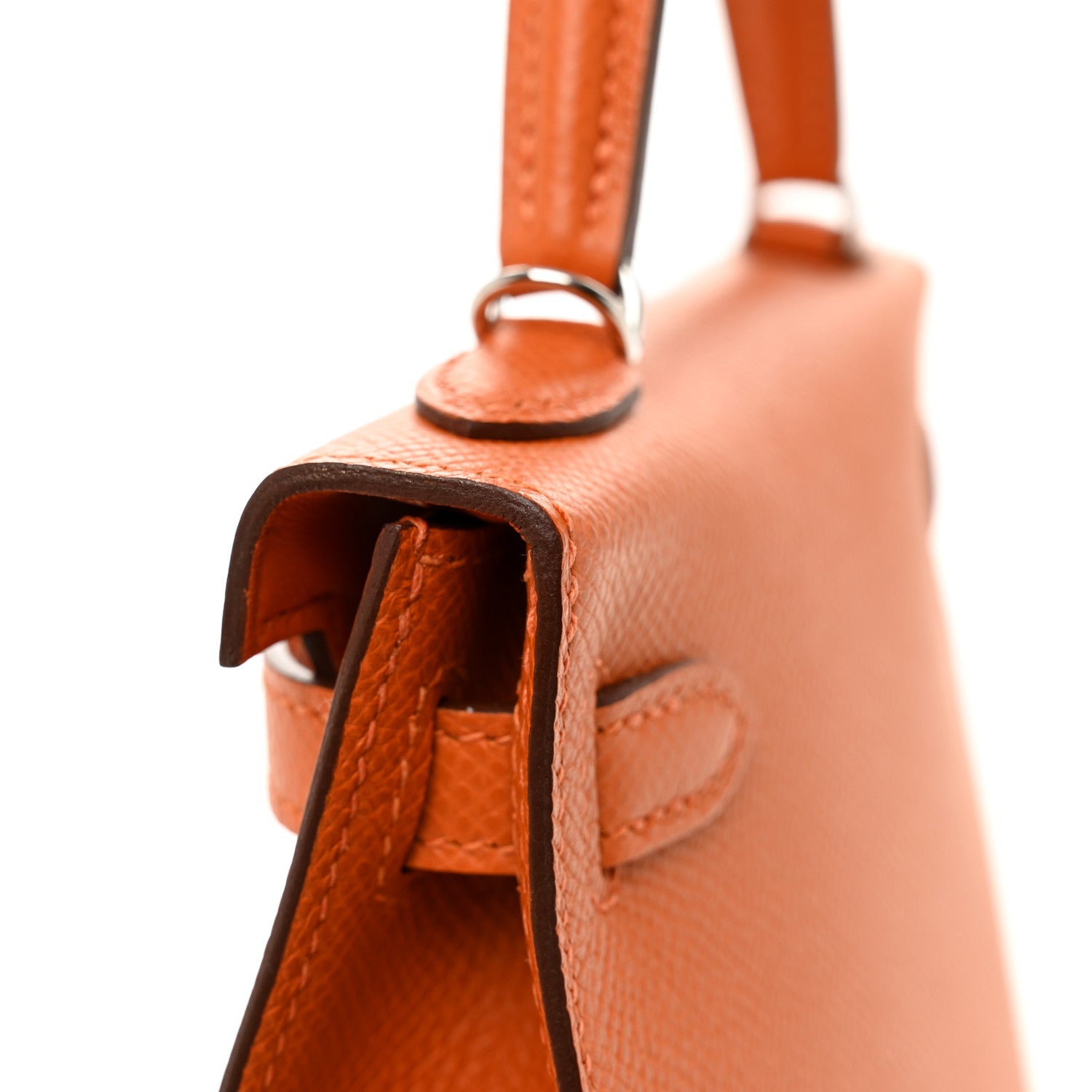 エルメス ミニケリー 20 外縫い Orange エプソン シルバー金具 HERMES MINI KELLY 20 SELLIER ORANGE EPSOM SILVER HARDWARE