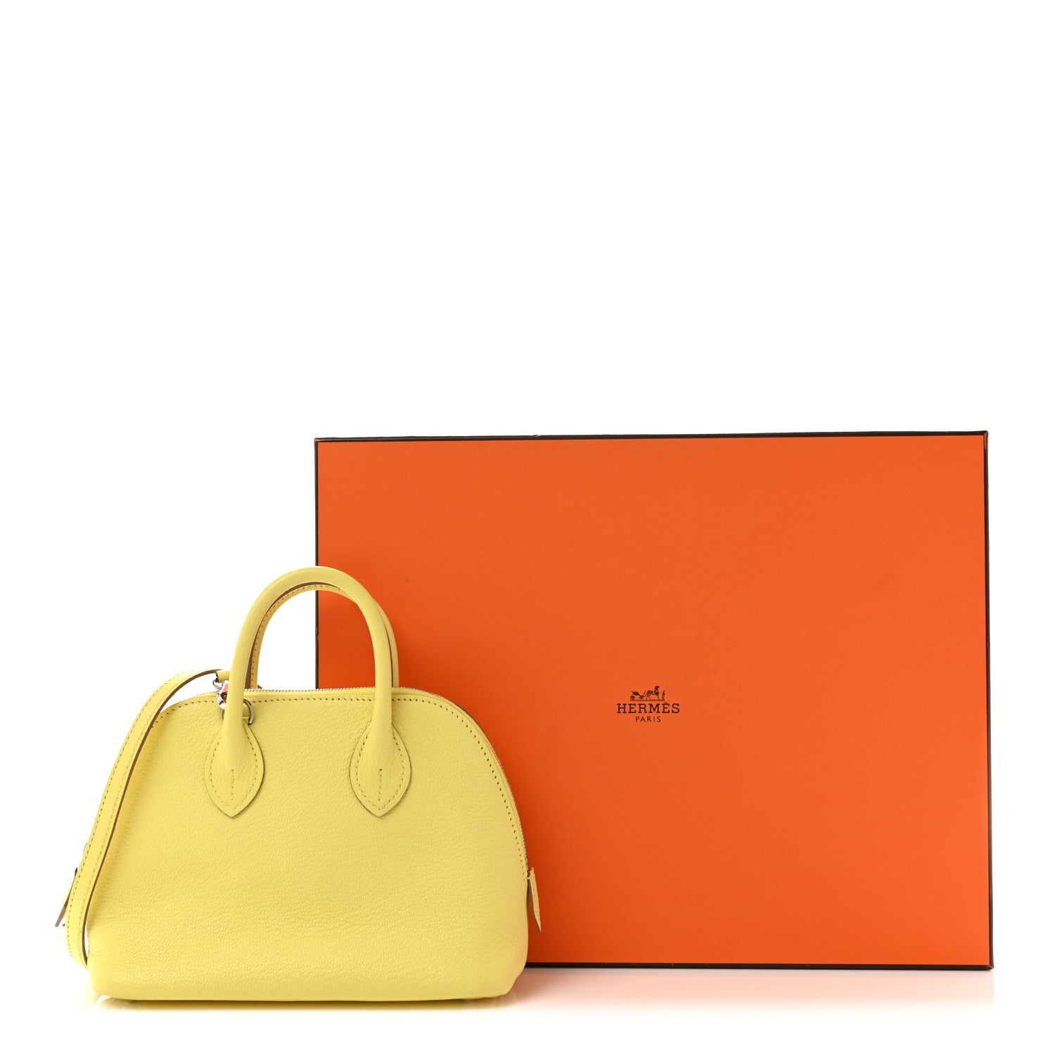 エルメス ミニボリード 1923 Jaune Bourgeon シェーブルミゾール シルバー金具 HERMES MINI BOLIDE 1923 JAUNE BOURGEON CHEVRE MYSORE SILVER HARDWARE