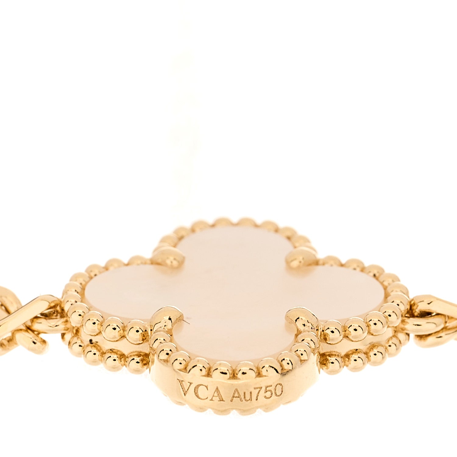 VAN CLEEF 18Kイエローゴールド マザーオブパール 20モチーフ ヴィンテージ アルハンブラ ネックレス