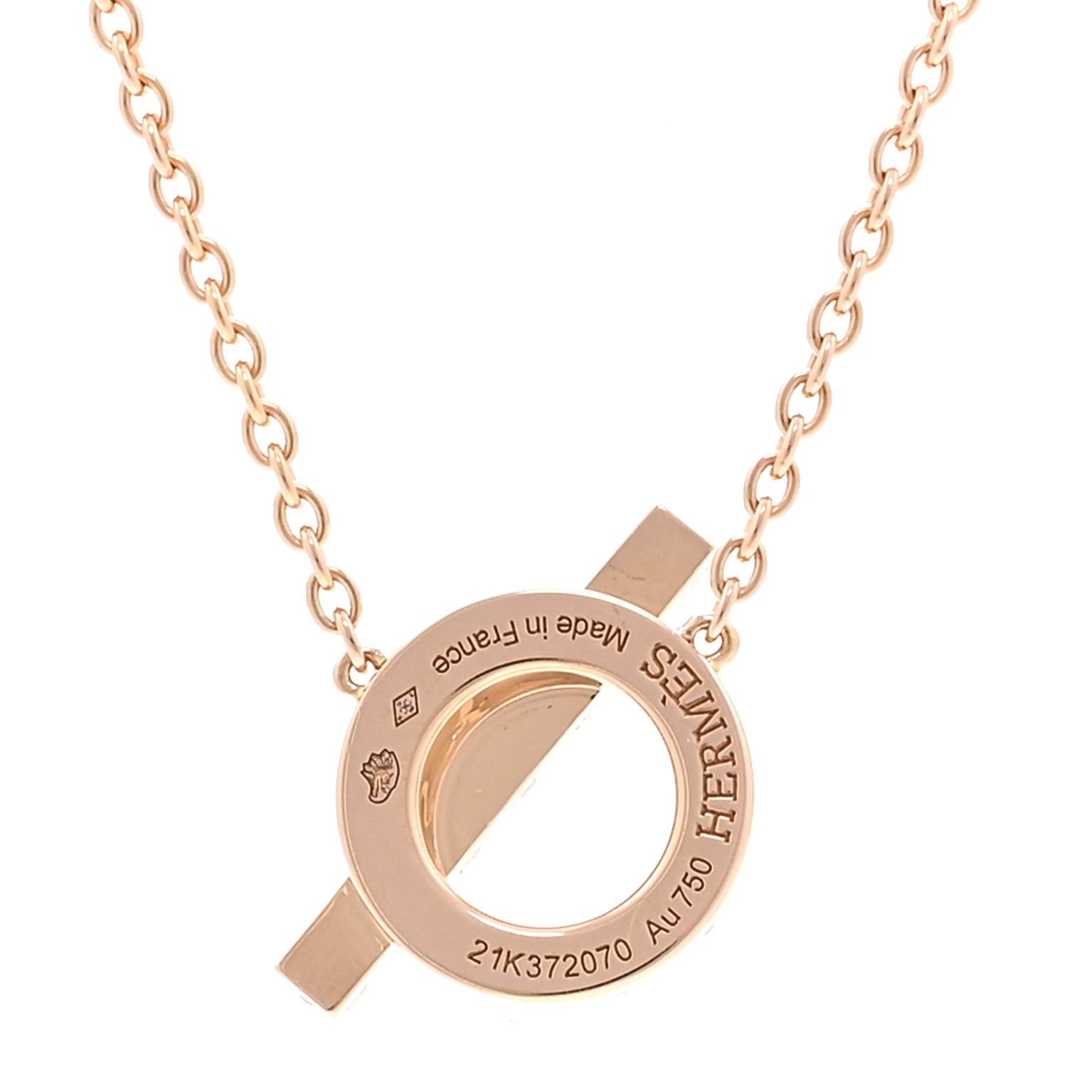 エルメス フィネス ペンダントネックレス 18Kローズゴールド HERMES 18K ROSE GOLD DIAMOND FINESSE PENDANT NECKLACE
