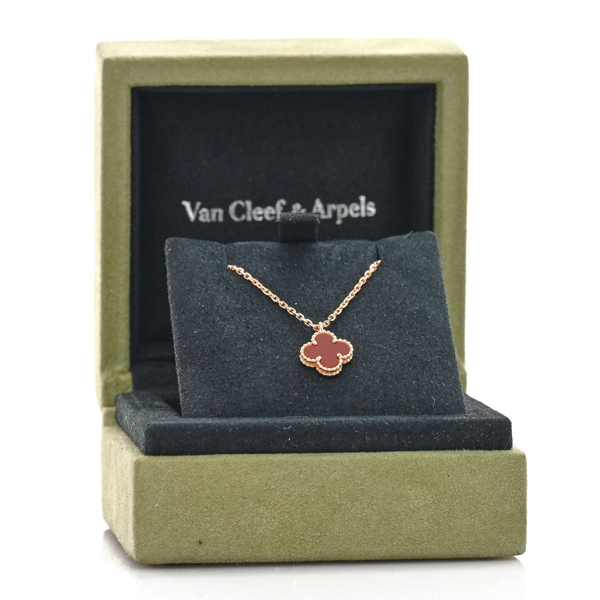 ヴァンクリーフ＆アーペル スウィートアルハンブラ ペンダントネックレス カーネリアン 18K ローズゴールド VAN CLEEF & ARPELS SWEET ALHAMBRA PENDANT NECKLACE CARNELIAN 18K ROSE GOLD