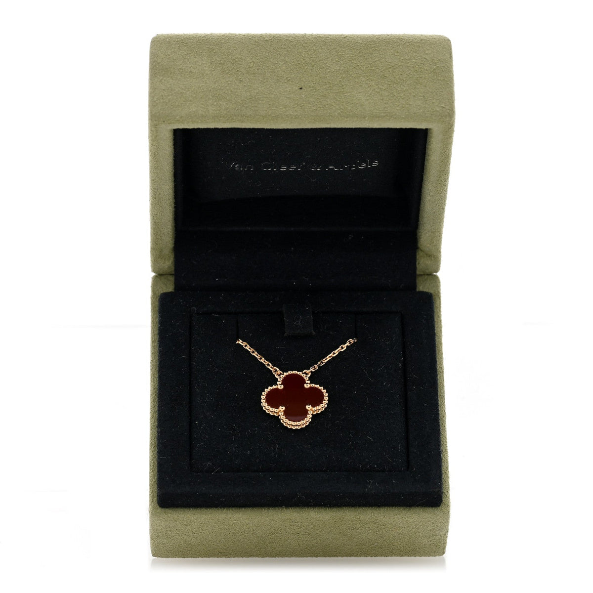 ヴァンクリーフ＆アーペル ヴィンテージアルハンブラ ペンダントネックレス カーネリアン 18K イエローゴールド VAN CLEEF & ARPELS VINTAGE ALHAMBRA PENDANT NECKLACE CARNELIAN 18K YELLOW GOLD