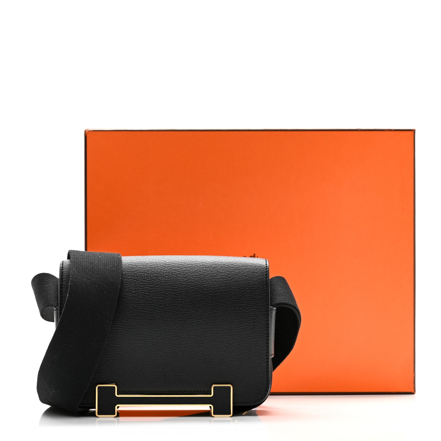 エルメス ゲタ Black シェーブルミゾール ゴールド金具 HERMES GETA BLACK CHEVRE MYSORE GOLD HARDWARE