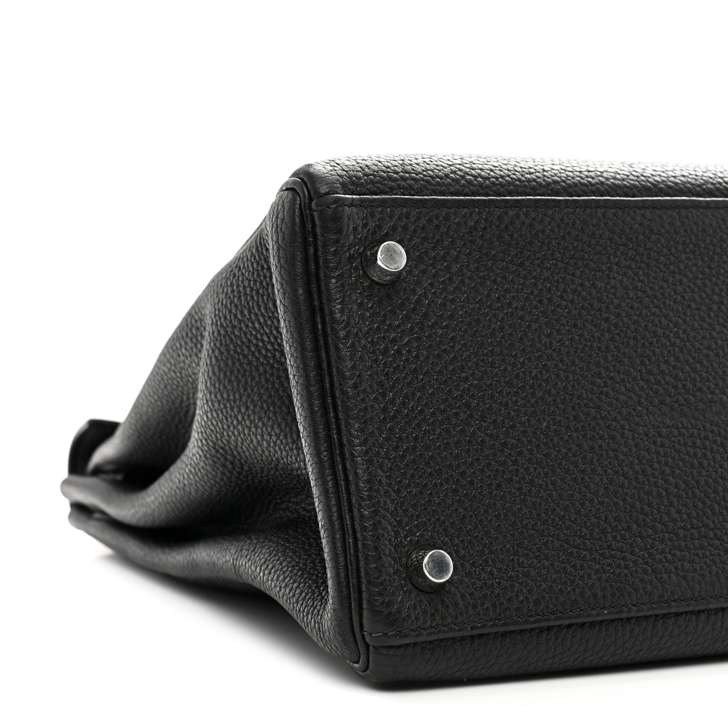 HERMES KELLY 35 REOURNE BLACK TOGO SILVER HARDWARE
