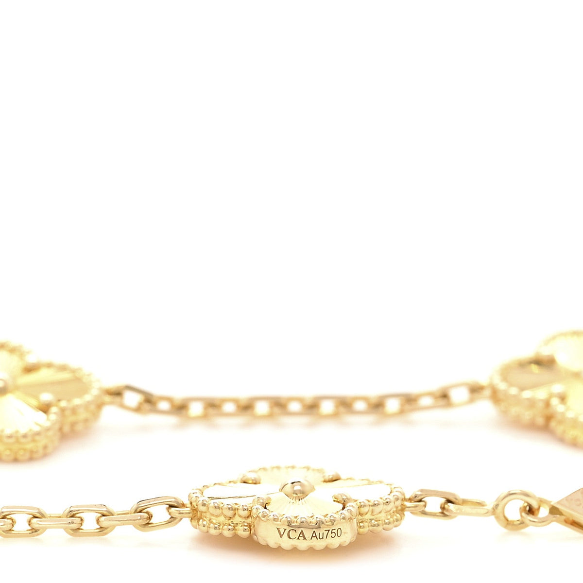 ヴァンクリーフ＆アーペル ヴィンテージアルハンブラ 10モチーフ ネックレス ギョーシェ 18K イエローゴールド VAN CLEEF & ARPELS VINTAGE ALHAMBRA 10 MOTIFS NECKLACE GUILLOCHÉ 18K YELLOW GOLD