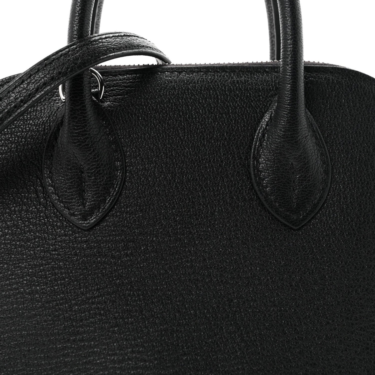 Hermès Mini Bolide 1923 Black Chèvre Mysore Silver Hardware