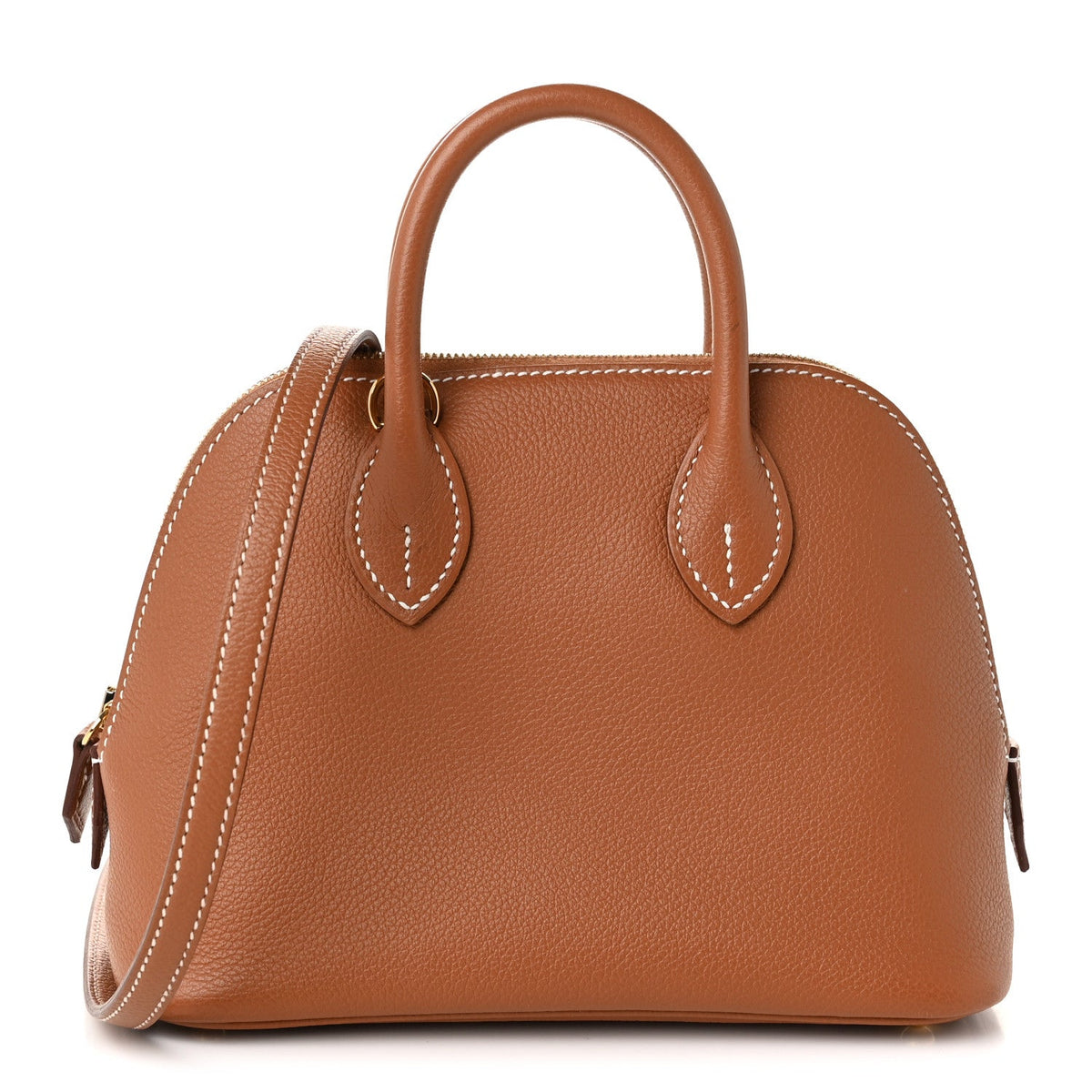 Hermes Mini Bolide 1923 Gold Evercolor Silver Hardware