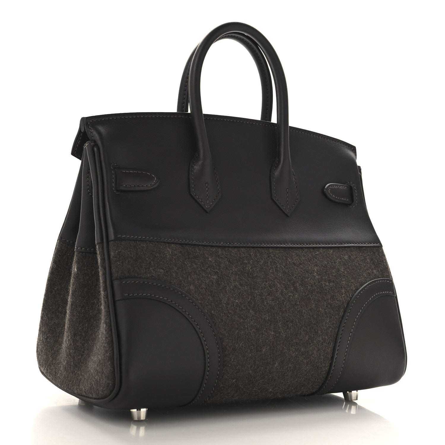 エルメス バーキン 25 限定品 ゴーチーム Ebene フェルト / スイフト シルバー金具 HERMES BIRKIN 25 GO TEAM EBENE FEUTRE / SWIFT SILVER HARDWARE