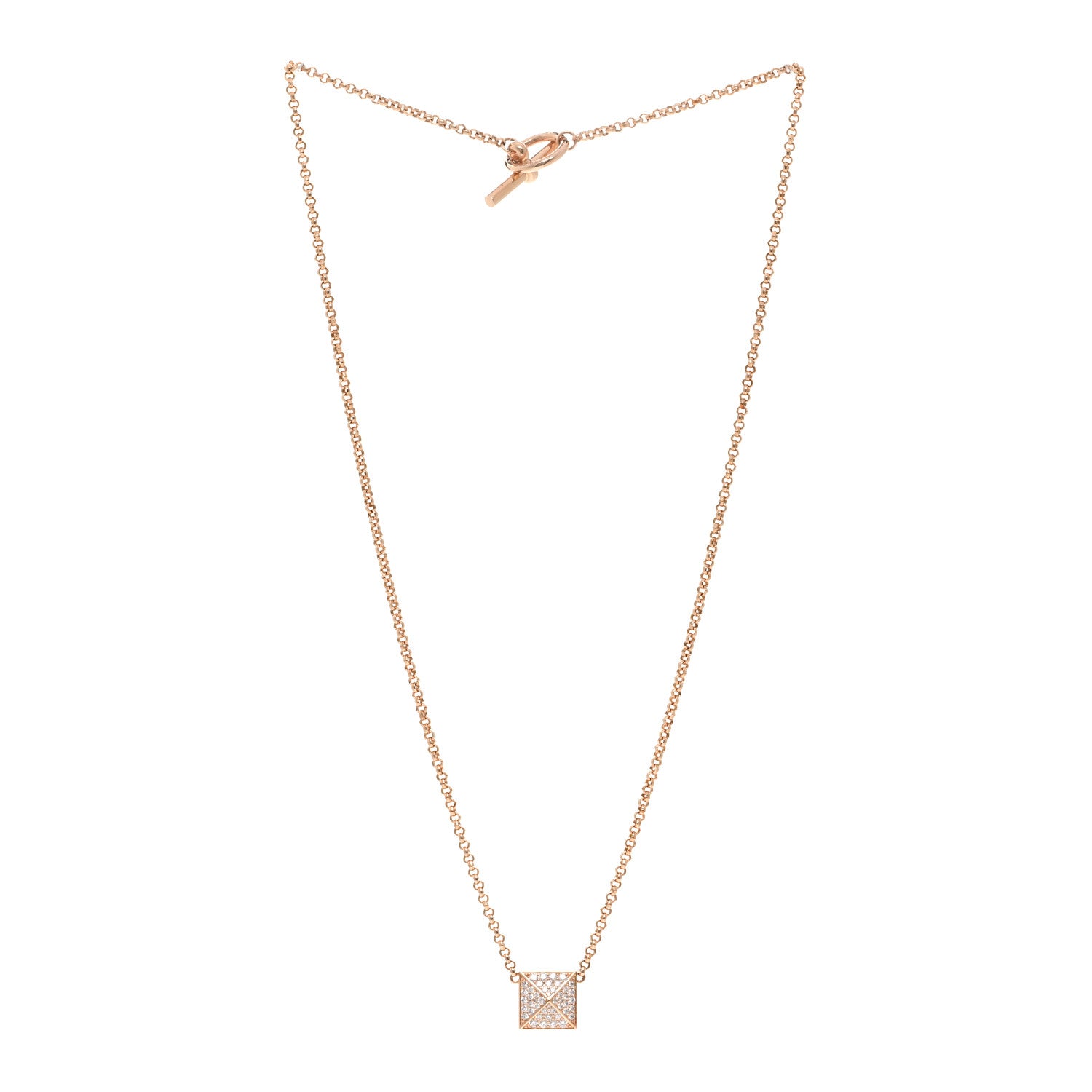 【定価以下】エルメス クルー・ドゥ・H  ローズゴールド ダイヤモンド ネックレス HERMES CLOU D'H NECKLACE PENDANT ROSE GOLD DIAMONDS MEDIUM MODEL